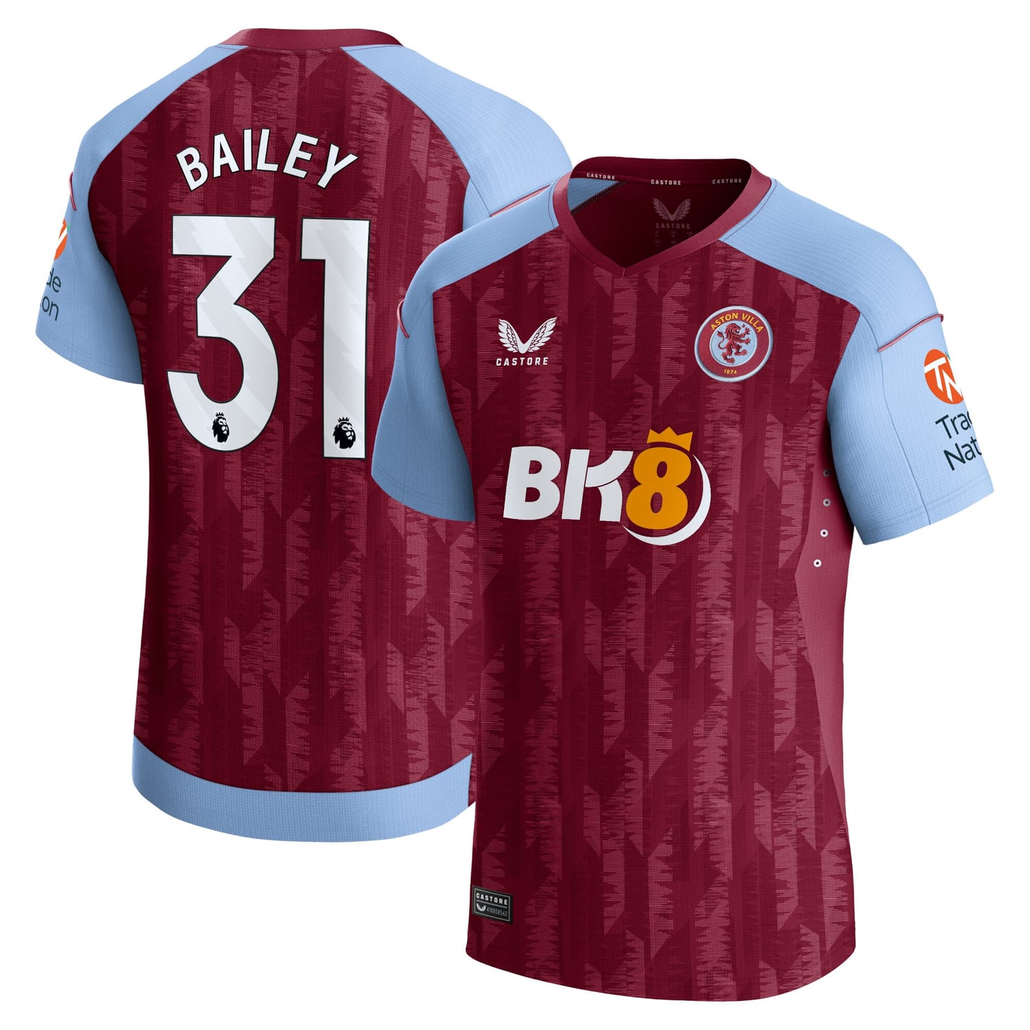 Premier League Aston Villa Home Pro Jersey Shirt 2023-24 player Leon Bailey 31 printing for Men