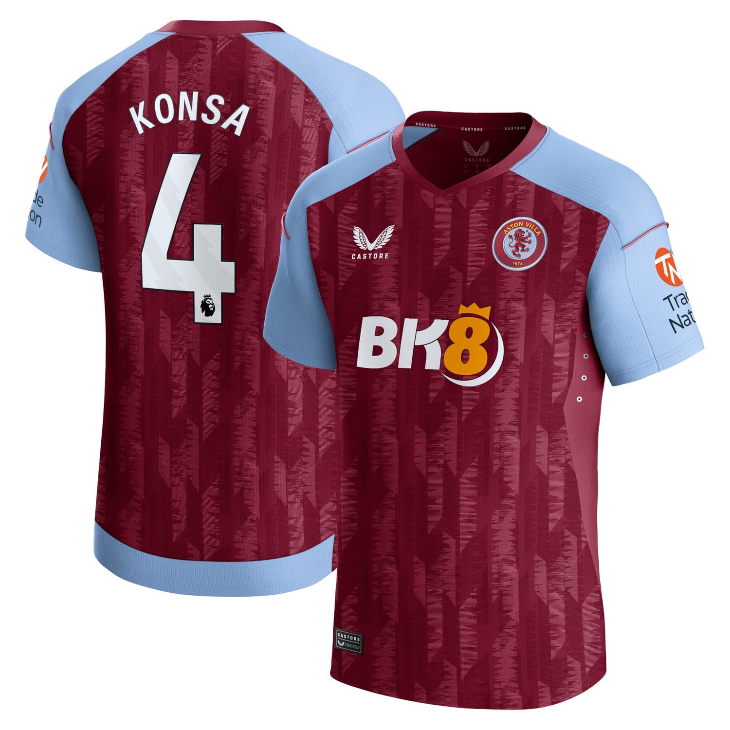 Premier League Aston Villa Home Pro Jersey Shirt 2023-24 player Ezri Konsa 4 printing for Men