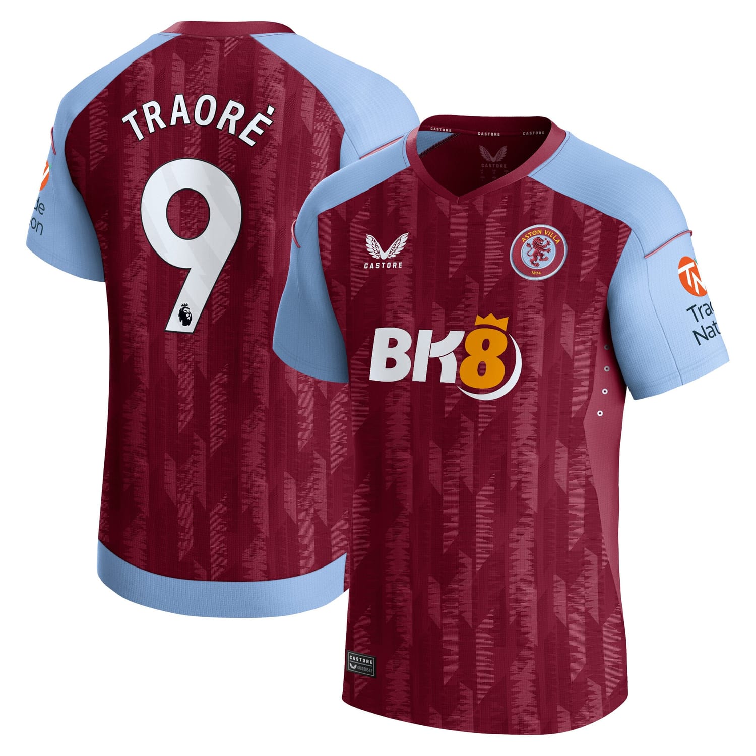 Premier League Aston Villa Home Pro Jersey Shirt 2023-24 player Bertrand Traore 9 printing for Men