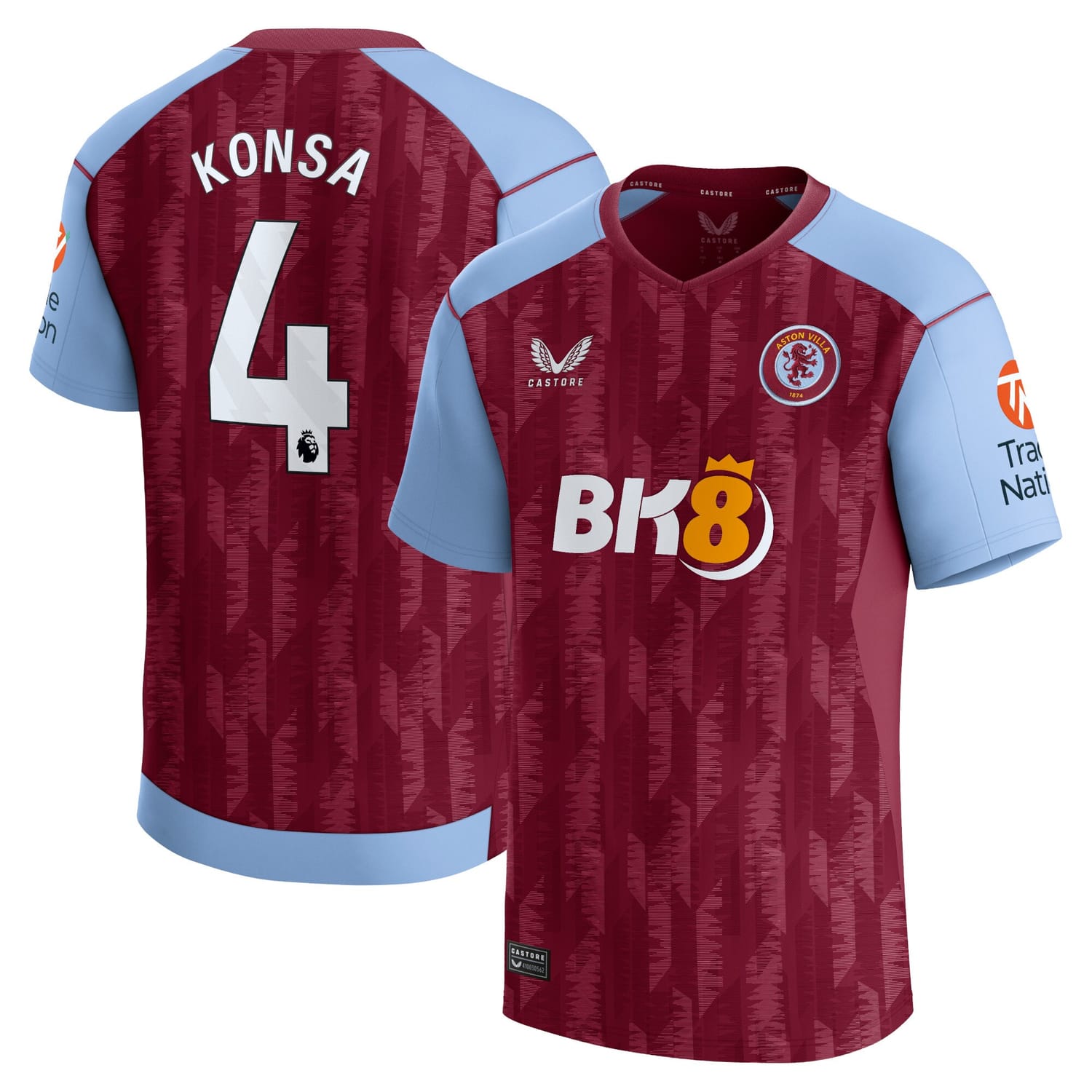 Premier League Aston Villa Home Jersey Shirt 2023-24 player Ezri Konsa 4 printing for Men