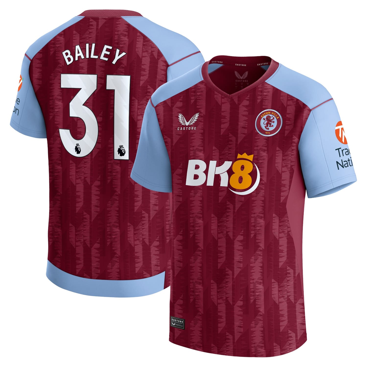 Premier League Aston Villa Home Jersey Shirt 2023-24 player Leon Bailey 31 printing for Men