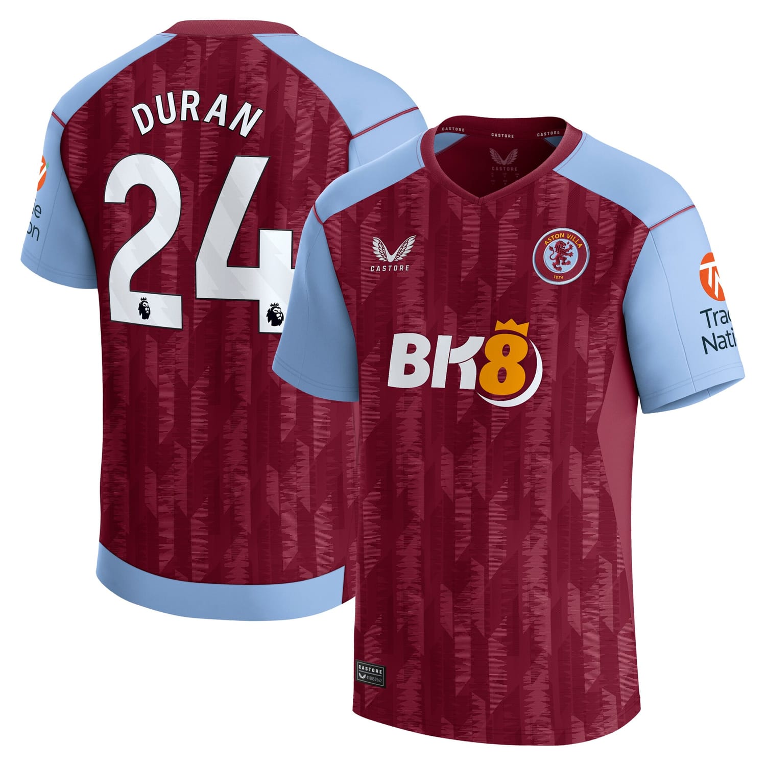 Premier League Aston Villa Home Jersey Shirt 2023-24 player Jhon Durán 22 printing for Men