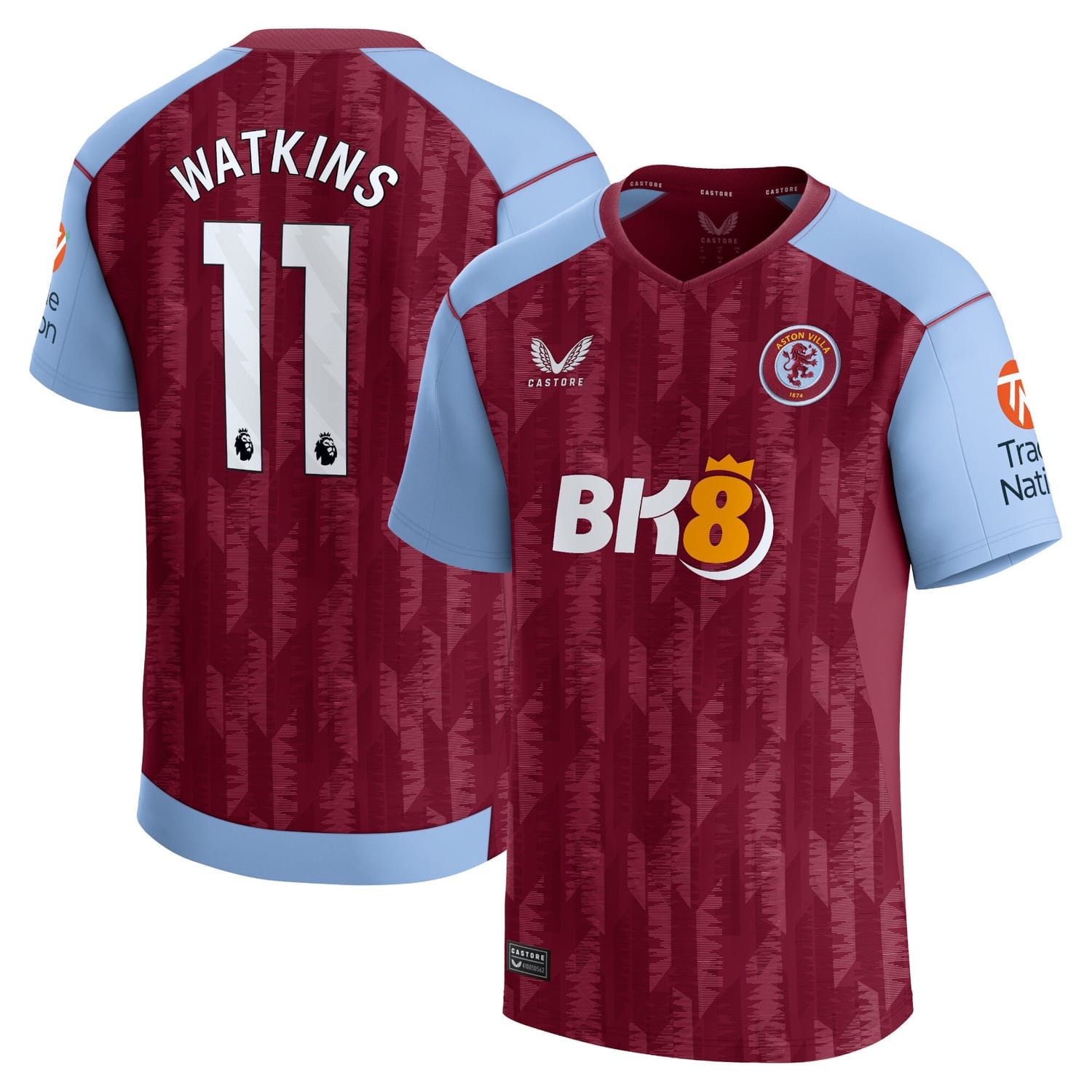 Premier League Aston Villa Home Jersey Shirt 2023-24 player Ollie Watkins 11 printing for Men