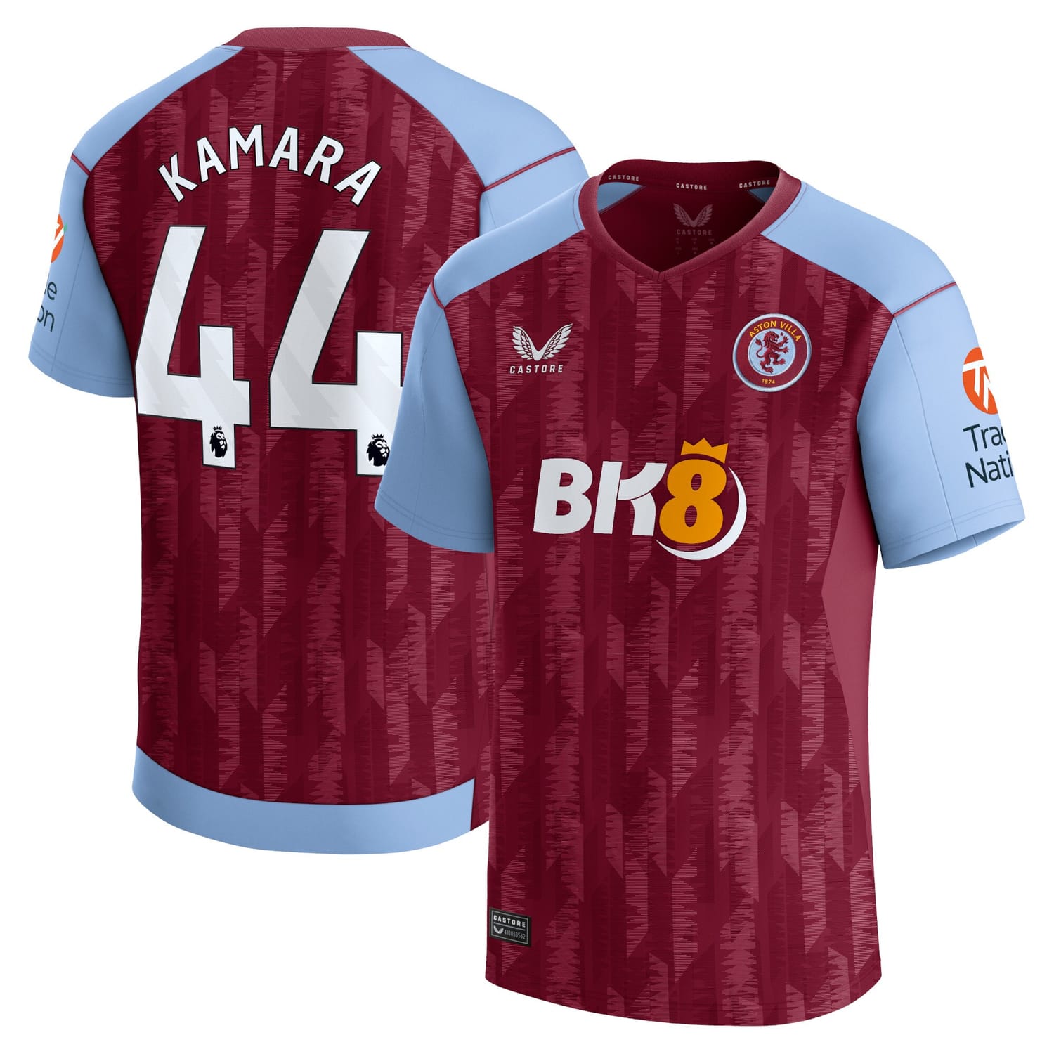 Premier League Aston Villa Home Jersey Shirt 2023-24 player Boubacar Kamara 44 printing for Men