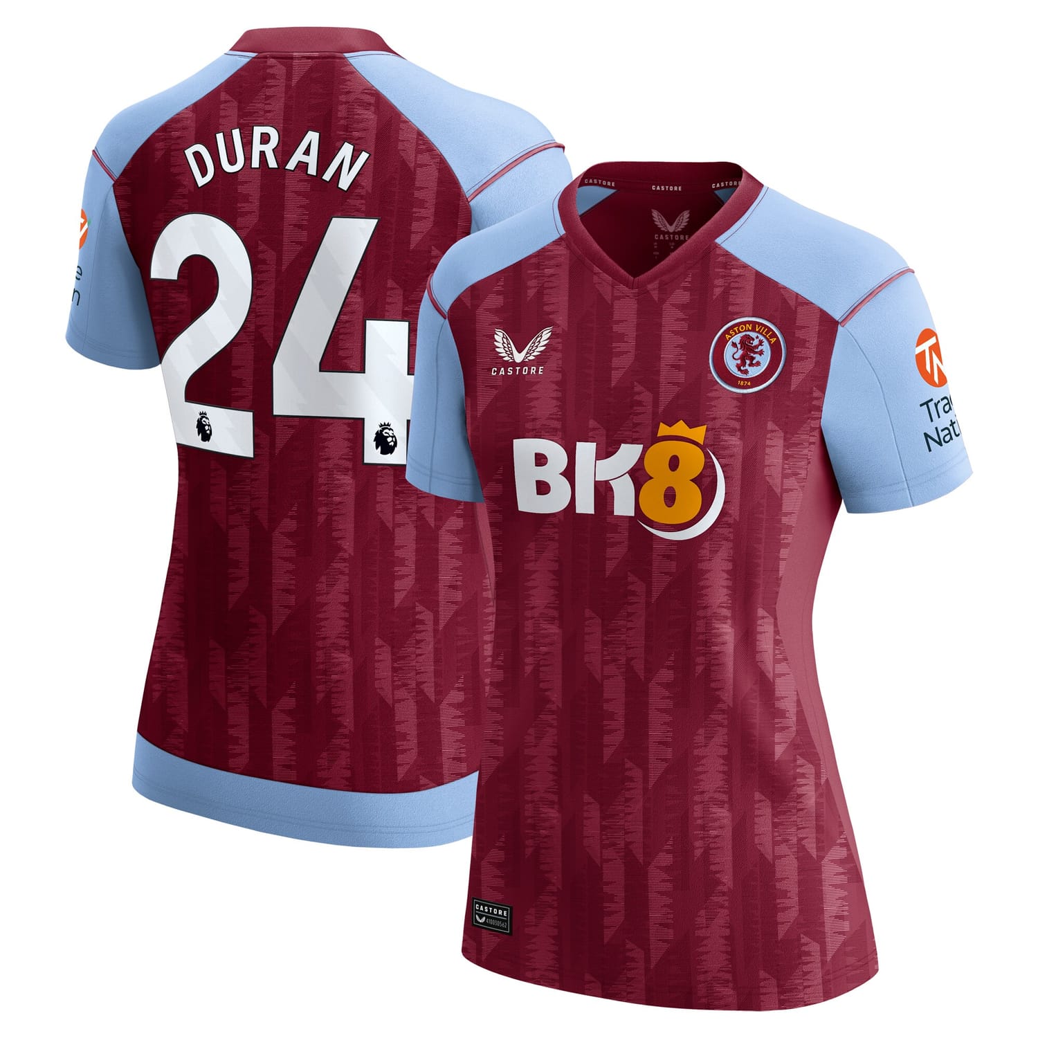 Premier League Aston Villa Home Jersey Shirt 2023-24 player Jhon Durán 22 printing for Women