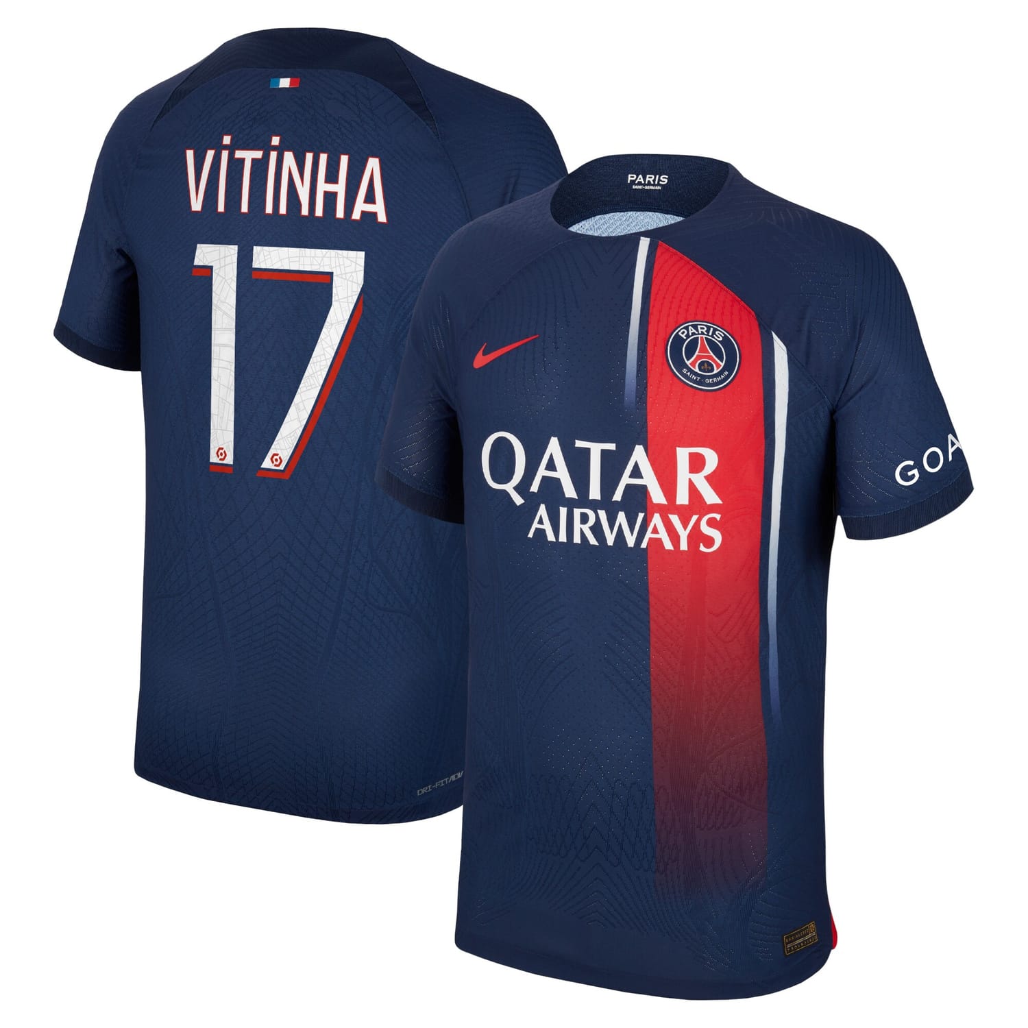 Ligue 1 Paris Saint-Germain Home Authentic Jersey Shirt 2023-24 player Vitinha 17 printing for Men