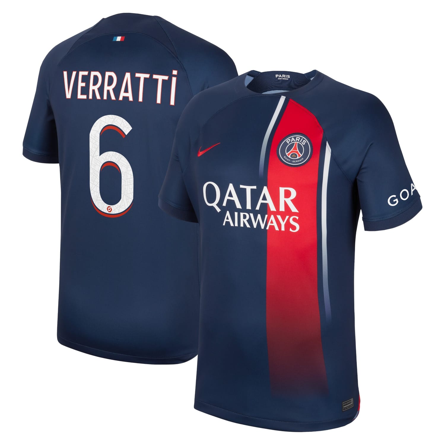 Ligue 1 Paris Saint-Germain Home Jersey Shirt 2023-24 player Marco Verratti 6 printing for Men