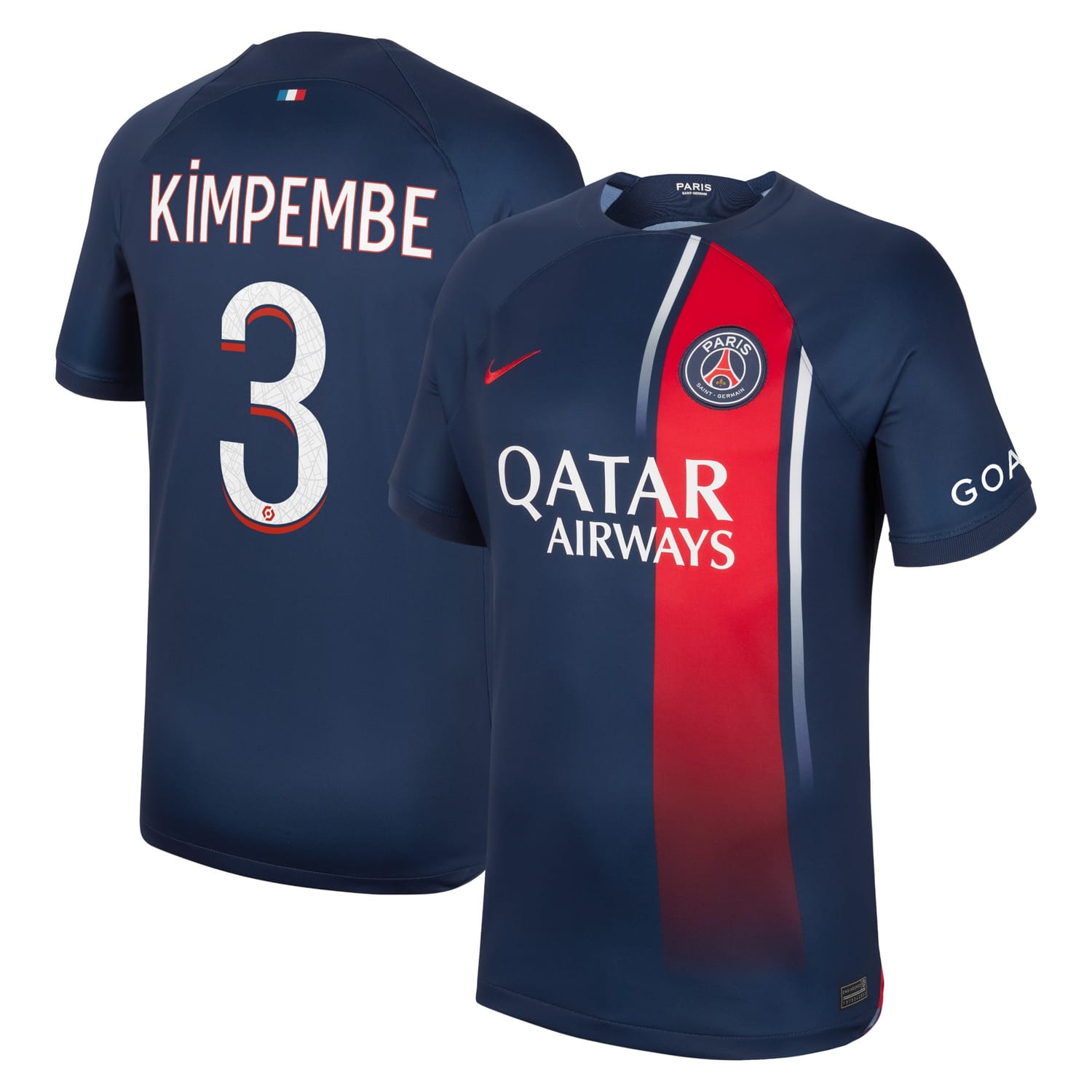 Ligue 1 Paris Saint-Germain Home Jersey Shirt 2023-24 player Presnel Kimpembe 3 printing for Men