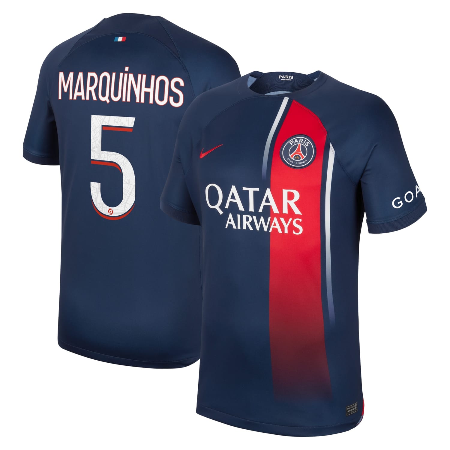 Ligue 1 Paris Saint-Germain Home Jersey Shirt 2023-24 player Marquinhos 5 printing for Men