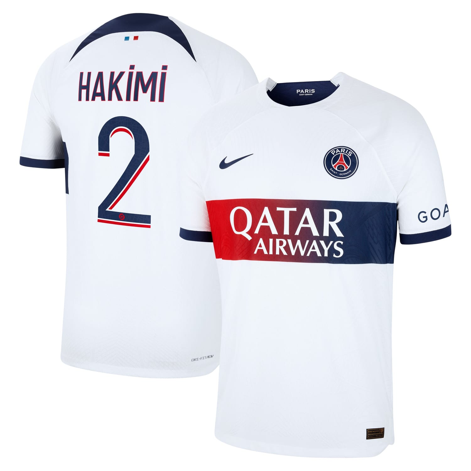 Ligue 1 Paris Saint-Germain Away Authentic Jersey Shirt 2023-24 player Achraf Hakimi 2 printing for Men