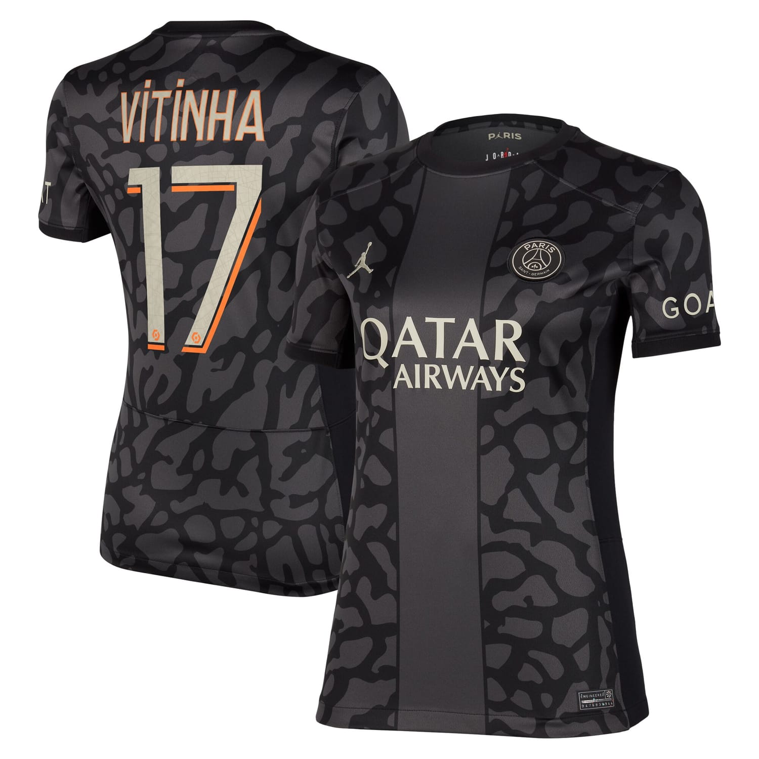 Ligue 1 Paris Saint-Germain Third Jersey Shirt 2023-24 player Vitinha 17 printing for Women