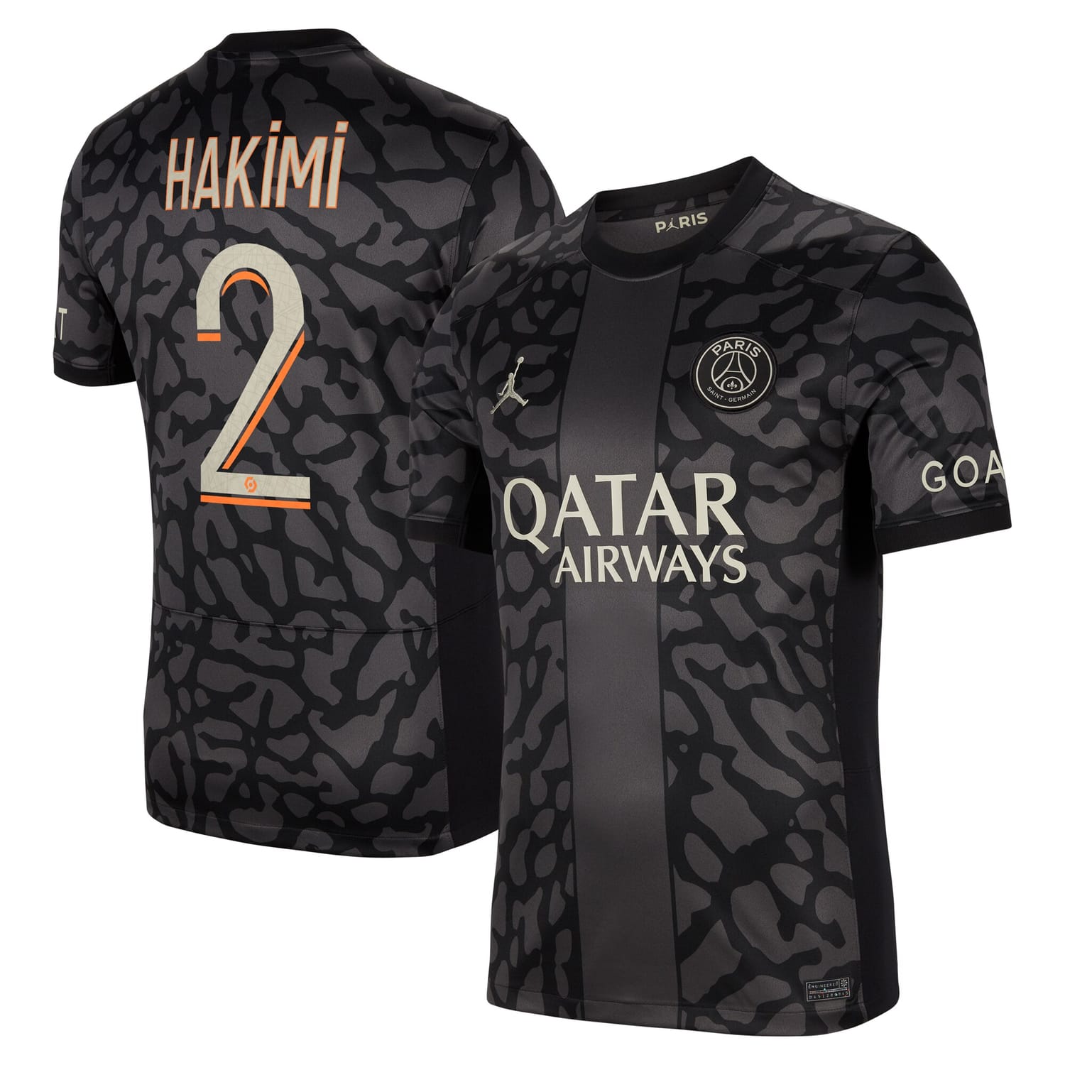 Ligue 1 Paris Saint-Germain Third Jersey Shirt 2023-24 player Achraf Hakimi 2 printing for Men