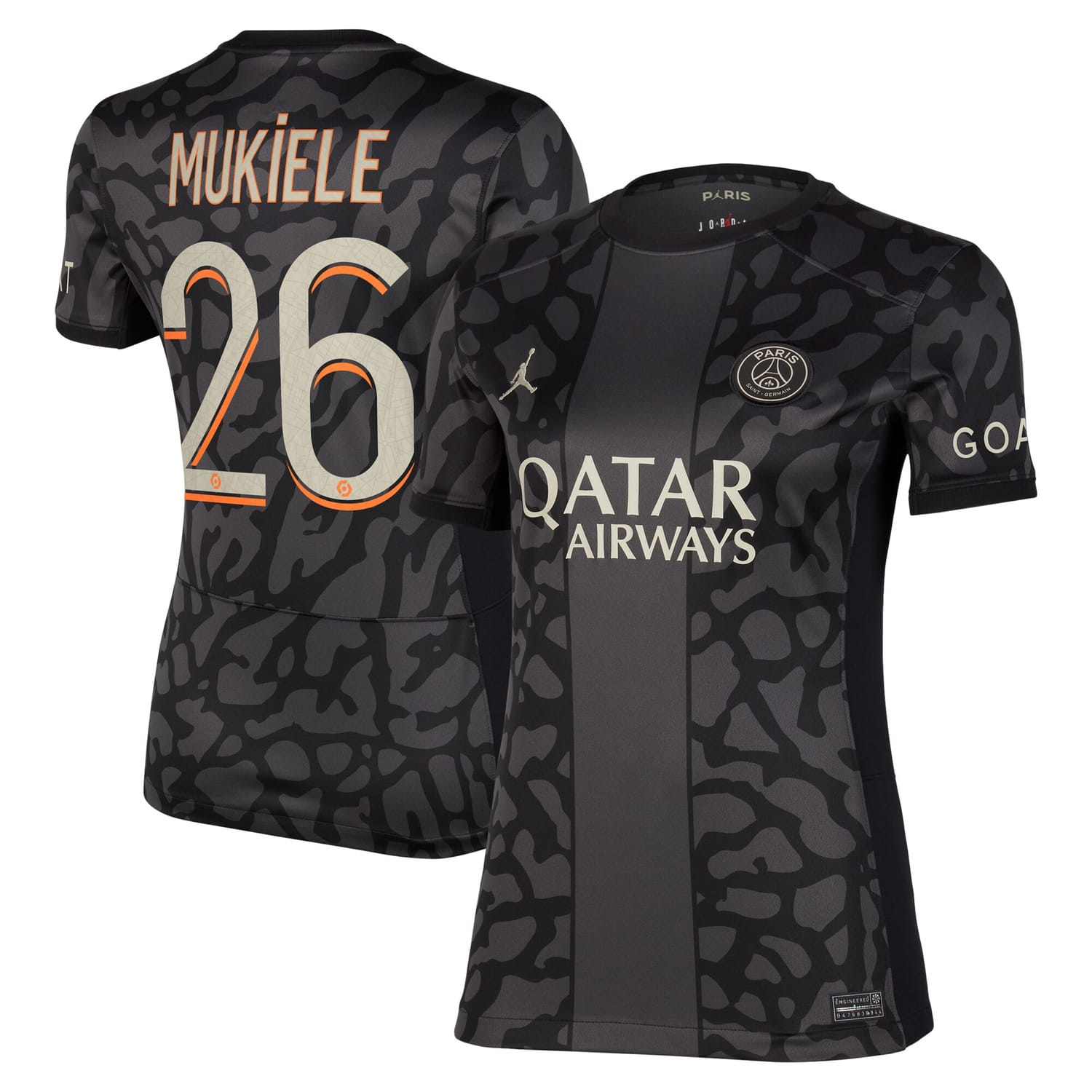Ligue 1 Paris Saint-Germain Third Jersey Shirt 2023-24 player Nordi Mukiele 26 printing for Women