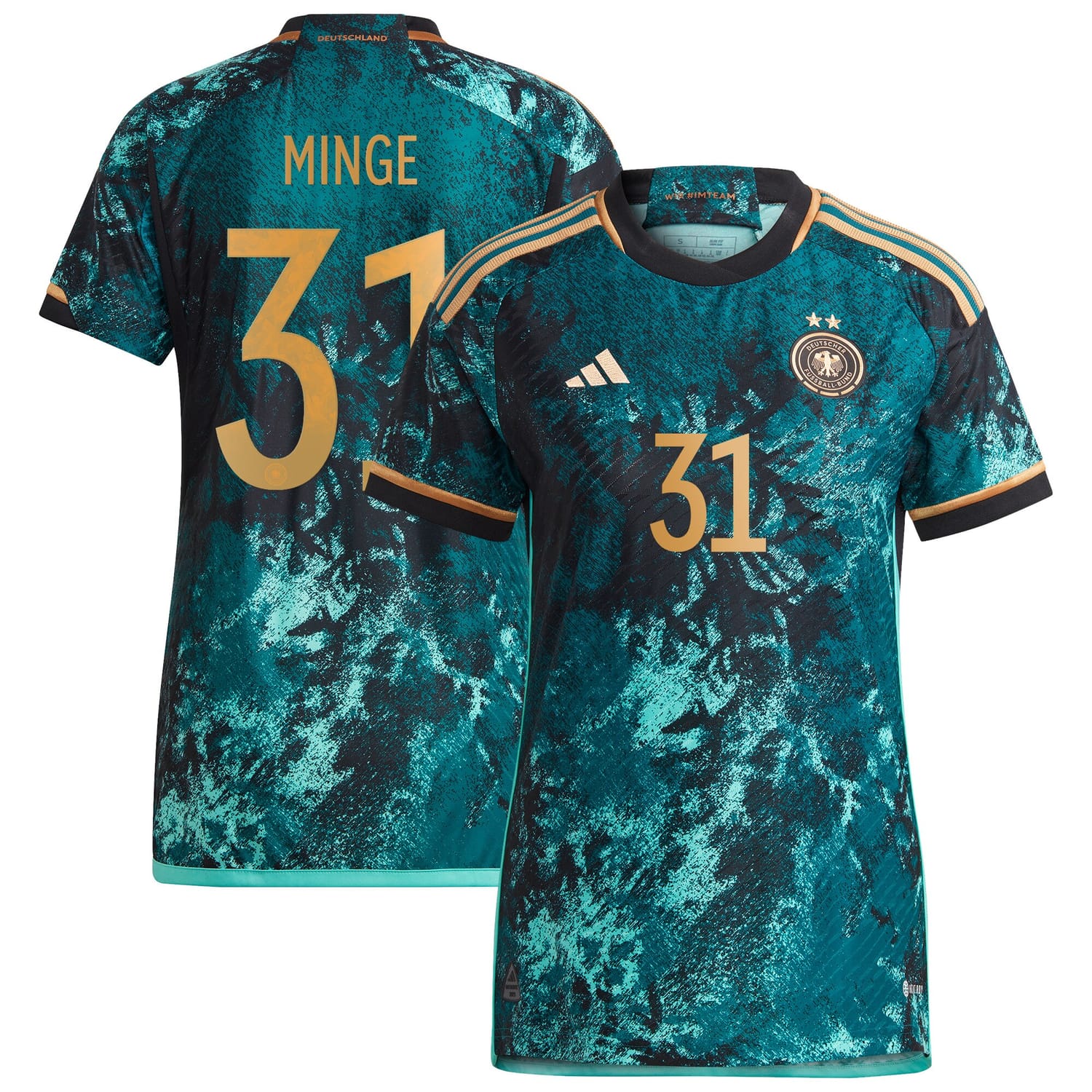 Germany National Team Away Authentic Jersey Shirt 2023 player Janina Minge 31 printing for Women