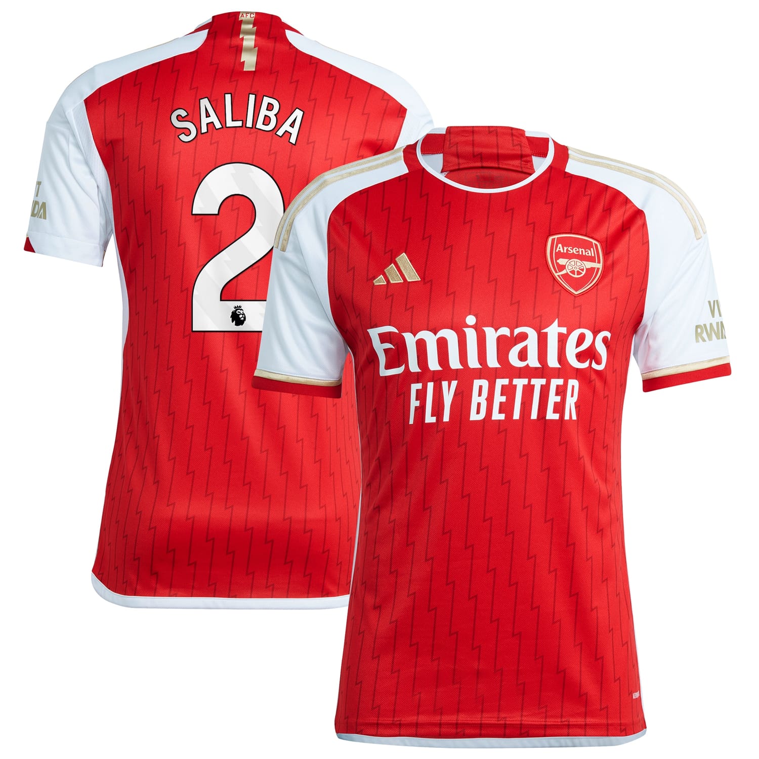 Premier League Arsenal Home Jersey Shirt 2023-24 player William Saliba 12 printing for Men