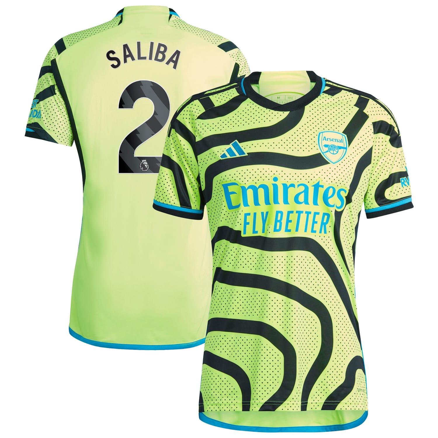 Premier League Arsenal Away Jersey Shirt 2023-24 player William Saliba 2 printing for Men