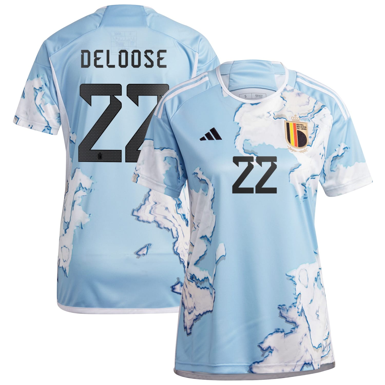 Belgium National Team Away Jersey Shirt 2023 player Laura Deloose 22 printing for Women