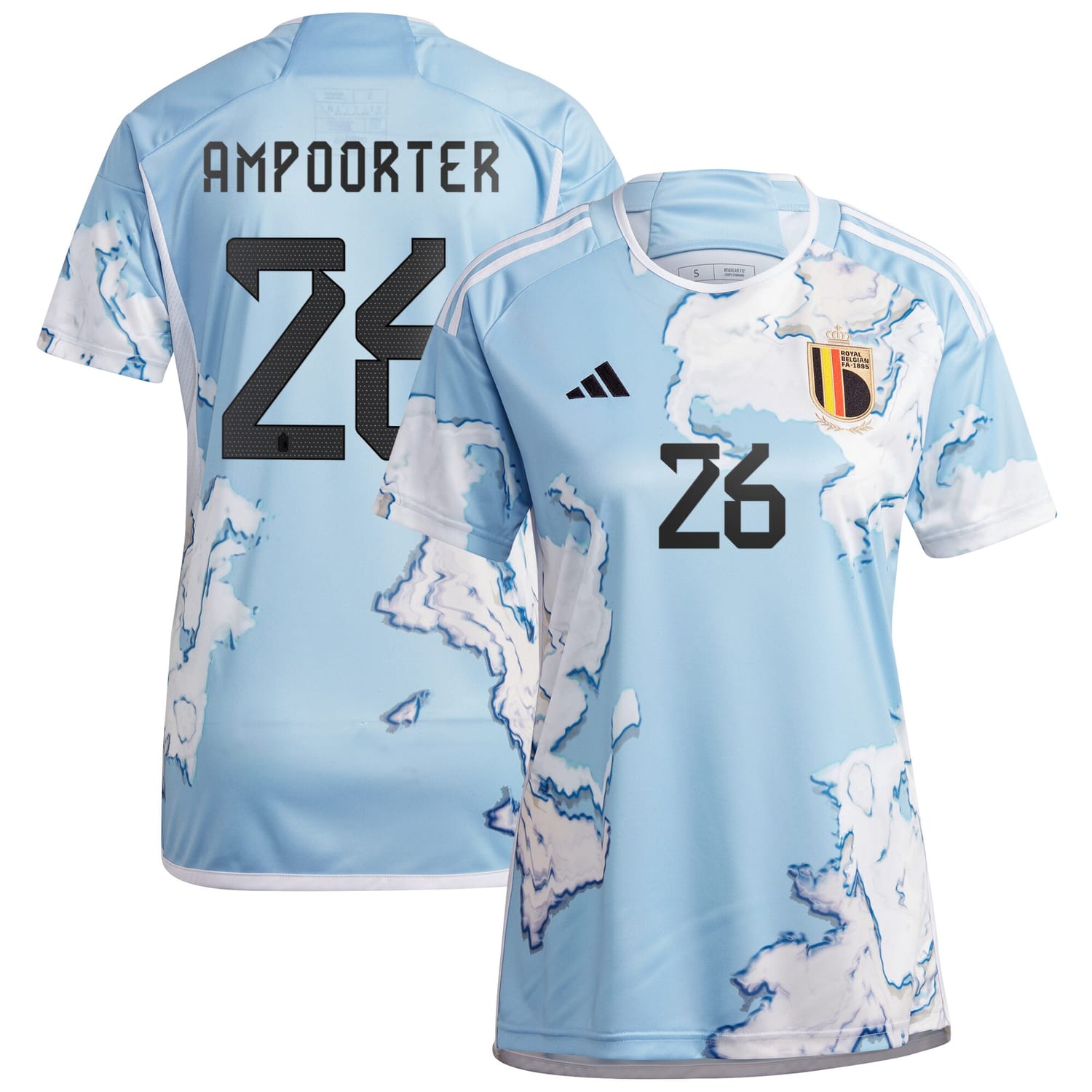 Belgium National Team Away Jersey Shirt 2023 player Valesca Ampoorter 26 printing for Women