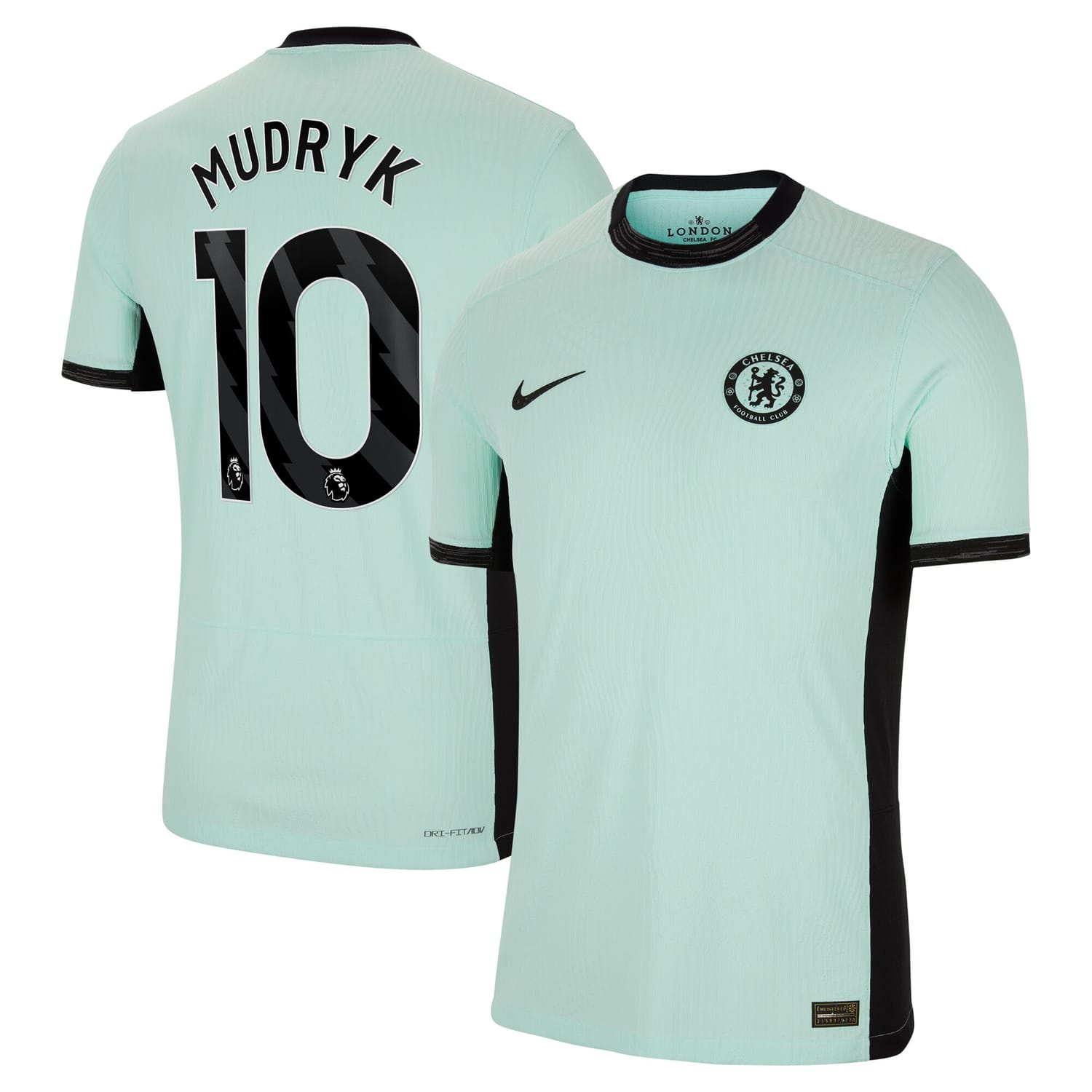 Premier League Chelsea Third Authentic Jersey Shirt 2023-24 player Mykhailo Mudryk 10 printing for Men