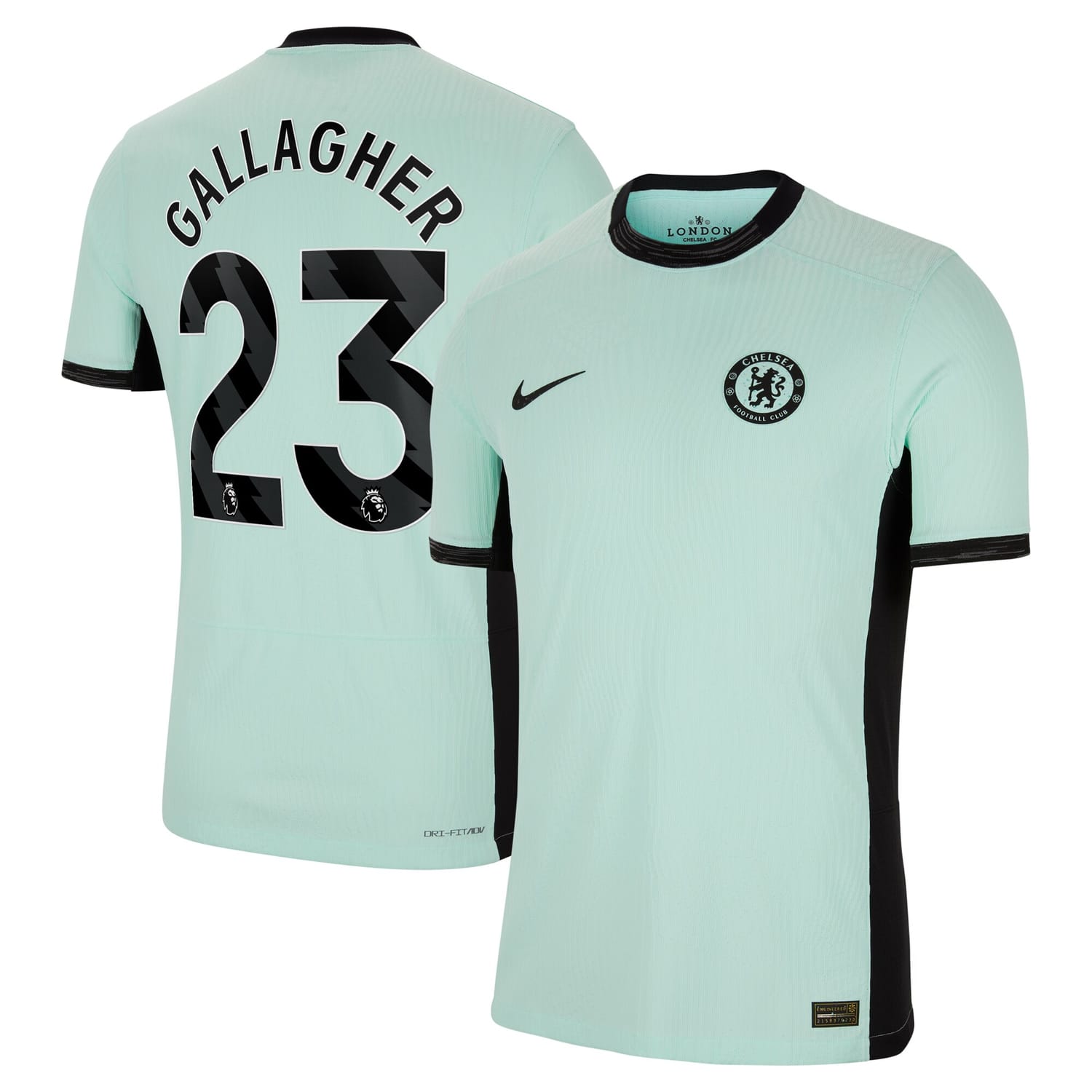 Premier League Chelsea Third Authentic Jersey Shirt 2023-24 player Conor Gallagher 23 printing for Men