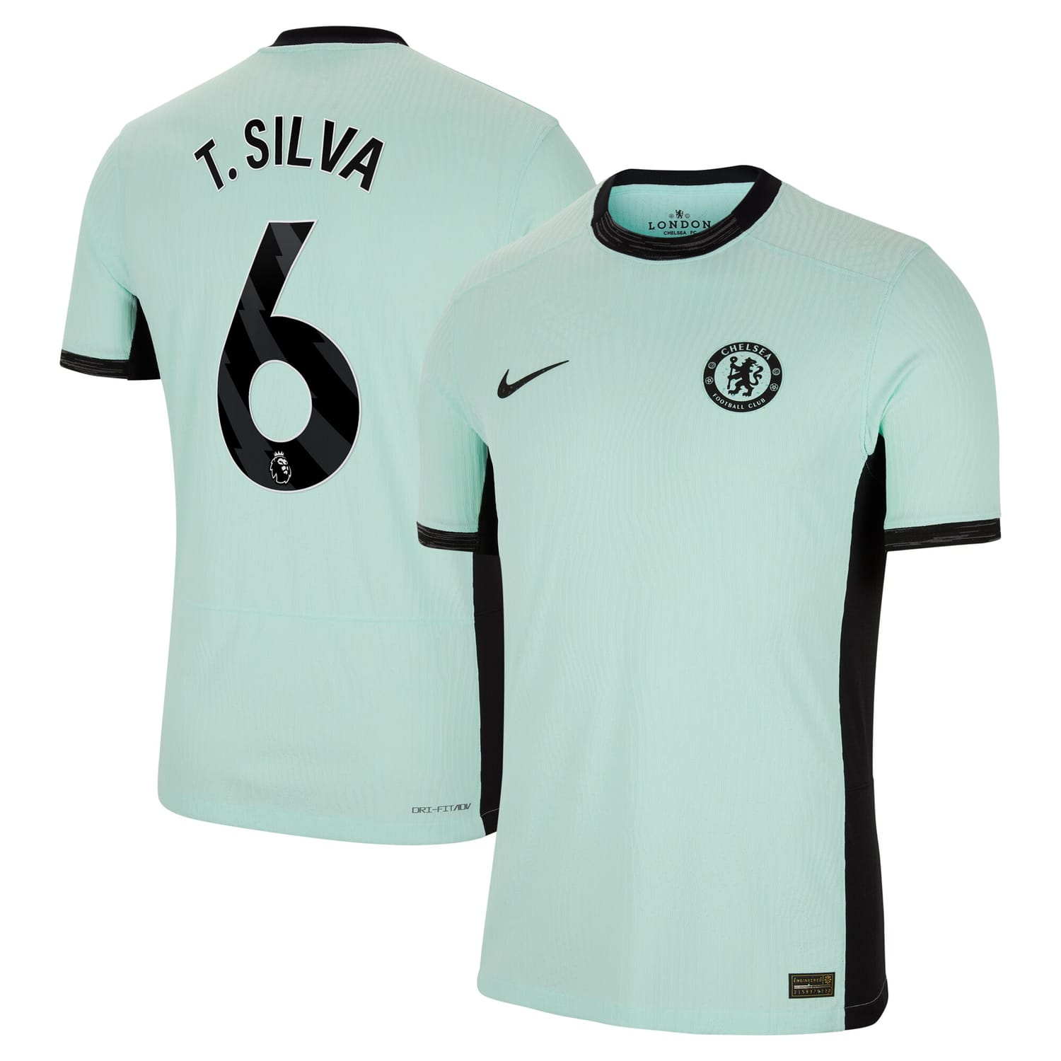Premier League Chelsea Third Authentic Jersey Shirt 2023-24 player Thiago Silva 6 printing for Men