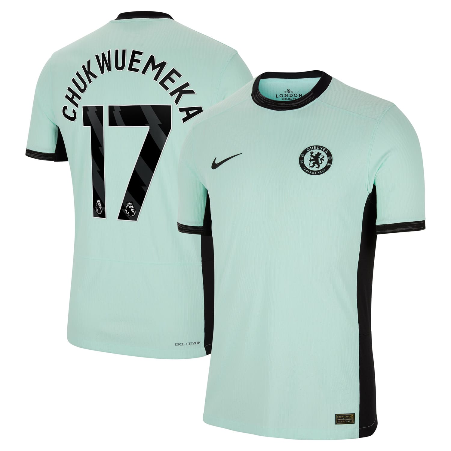 Premier League Chelsea Third Authentic Jersey Shirt 2023-24 player Carney Chukwuemeka 17 printing for Men