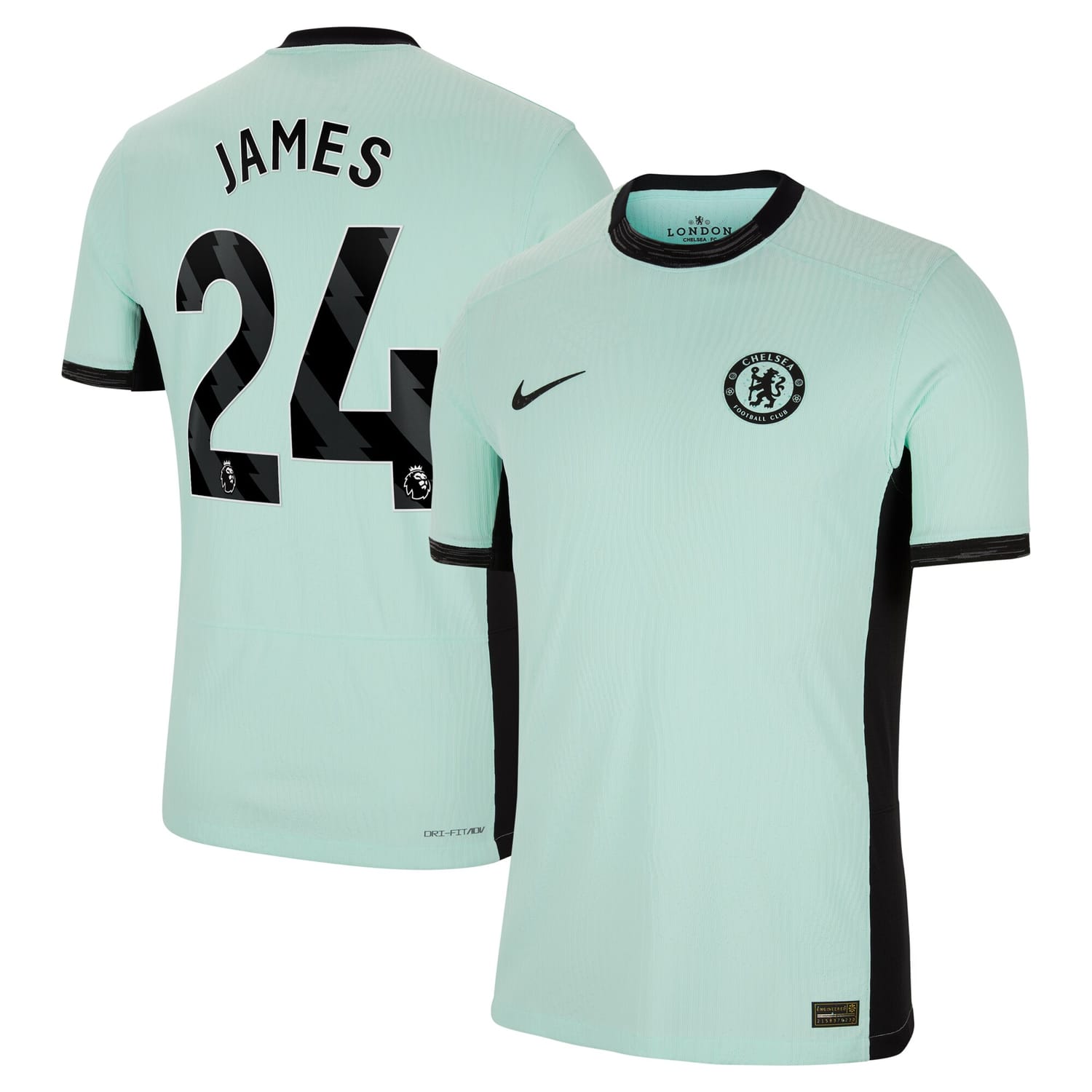 Premier League Chelsea Third Authentic Jersey Shirt 2023-24 player Reece James 24 printing for Men