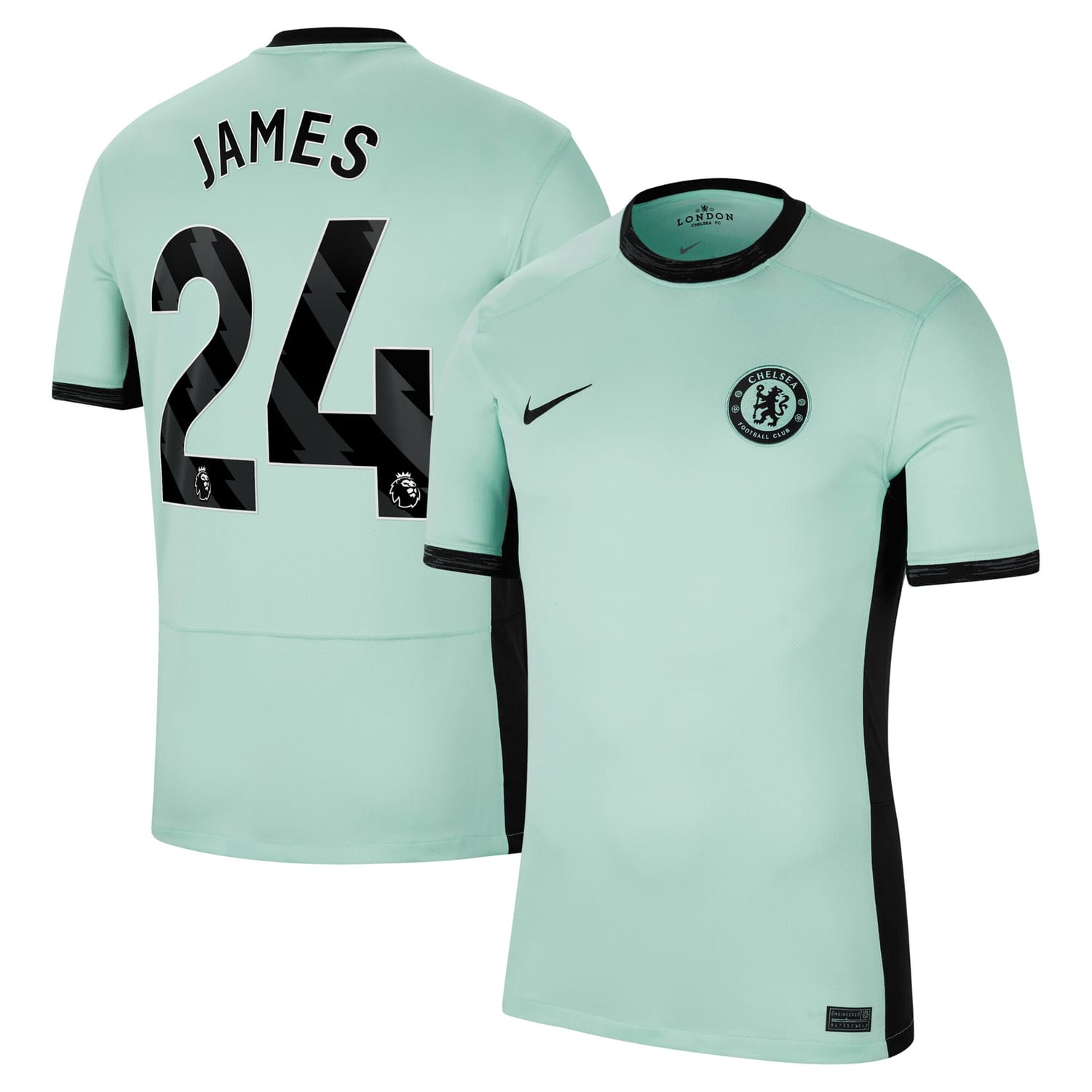 Premier League Chelsea Third Jersey Shirt 2023-24 player Reece James 24 printing for Men