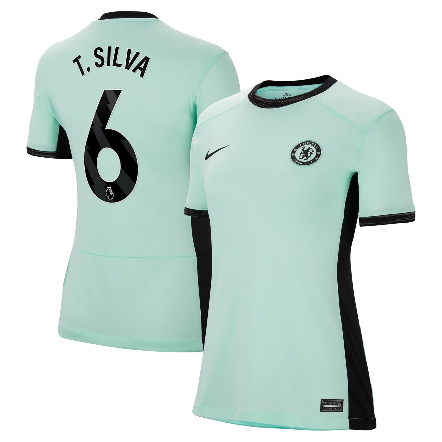 Premier League Chelsea Third Jersey Shirt 2023-24 player Thiago Silva 6 printing for Women