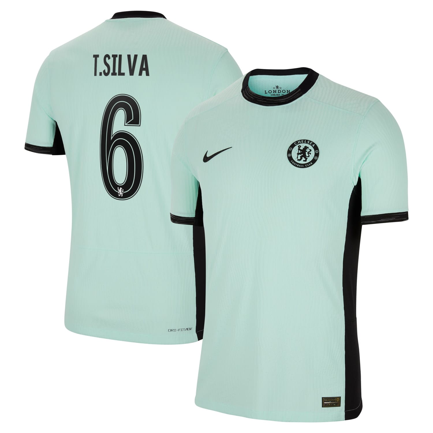 Premier League Chelsea Third Cup Authentic Jersey Shirt 2023-24 player Thiago Silva 6 printing for Men
