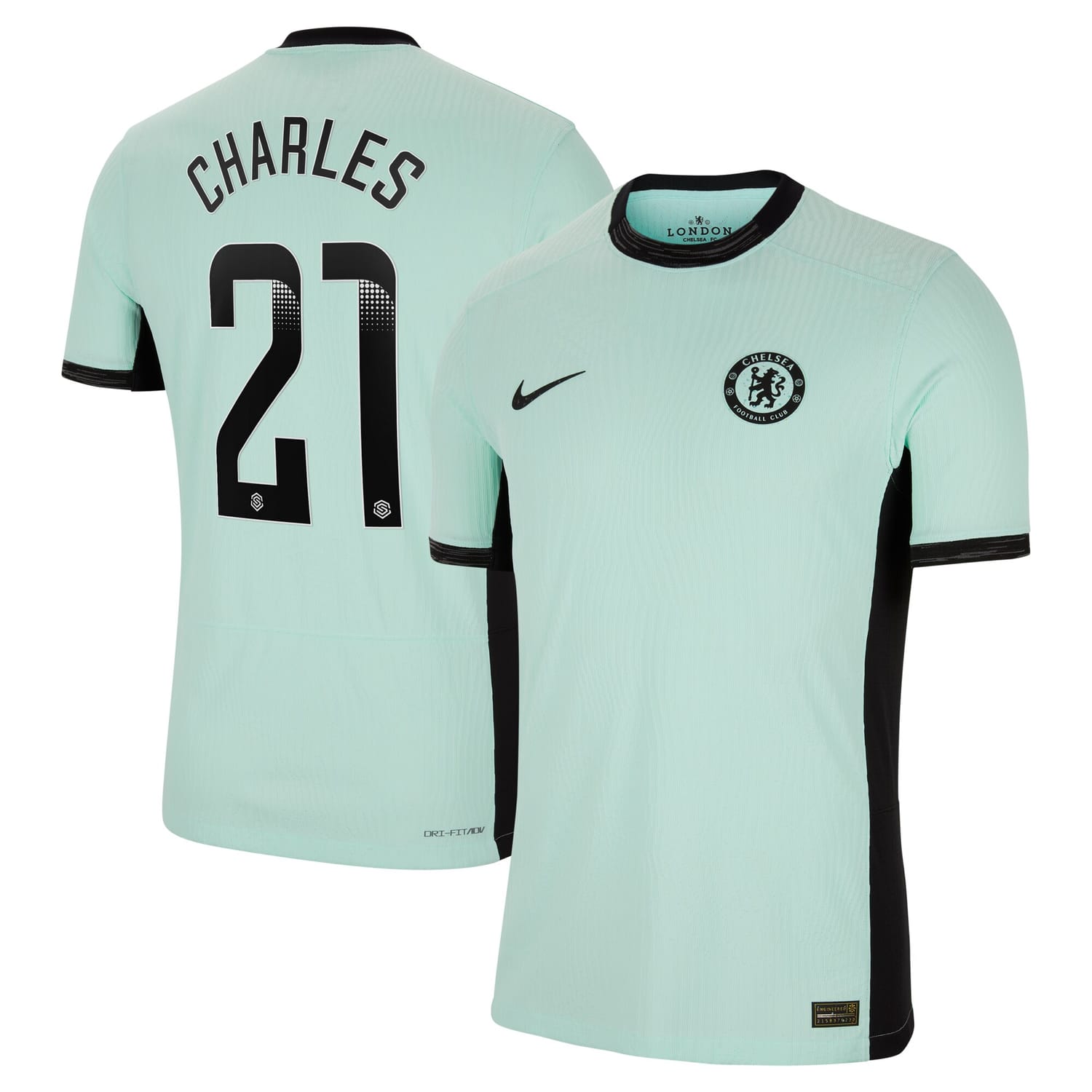 Premier League Chelsea Third WSL Authentic Jersey Shirt 2023-24 player Niamh Charles 21 printing for Men