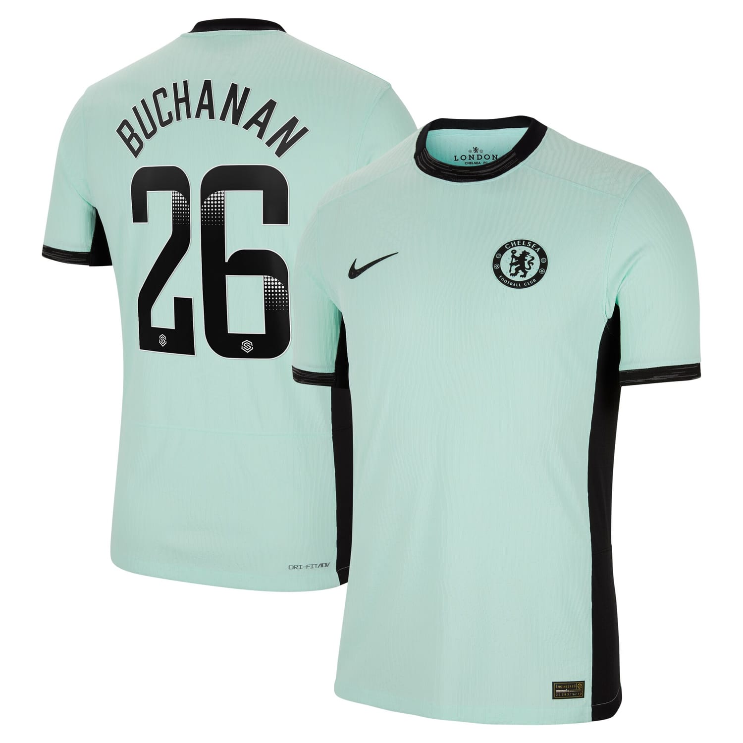 Premier League Chelsea Third WSL Authentic Jersey Shirt 2023-24 player Kadeisha Buchanan 26 printing for Men
