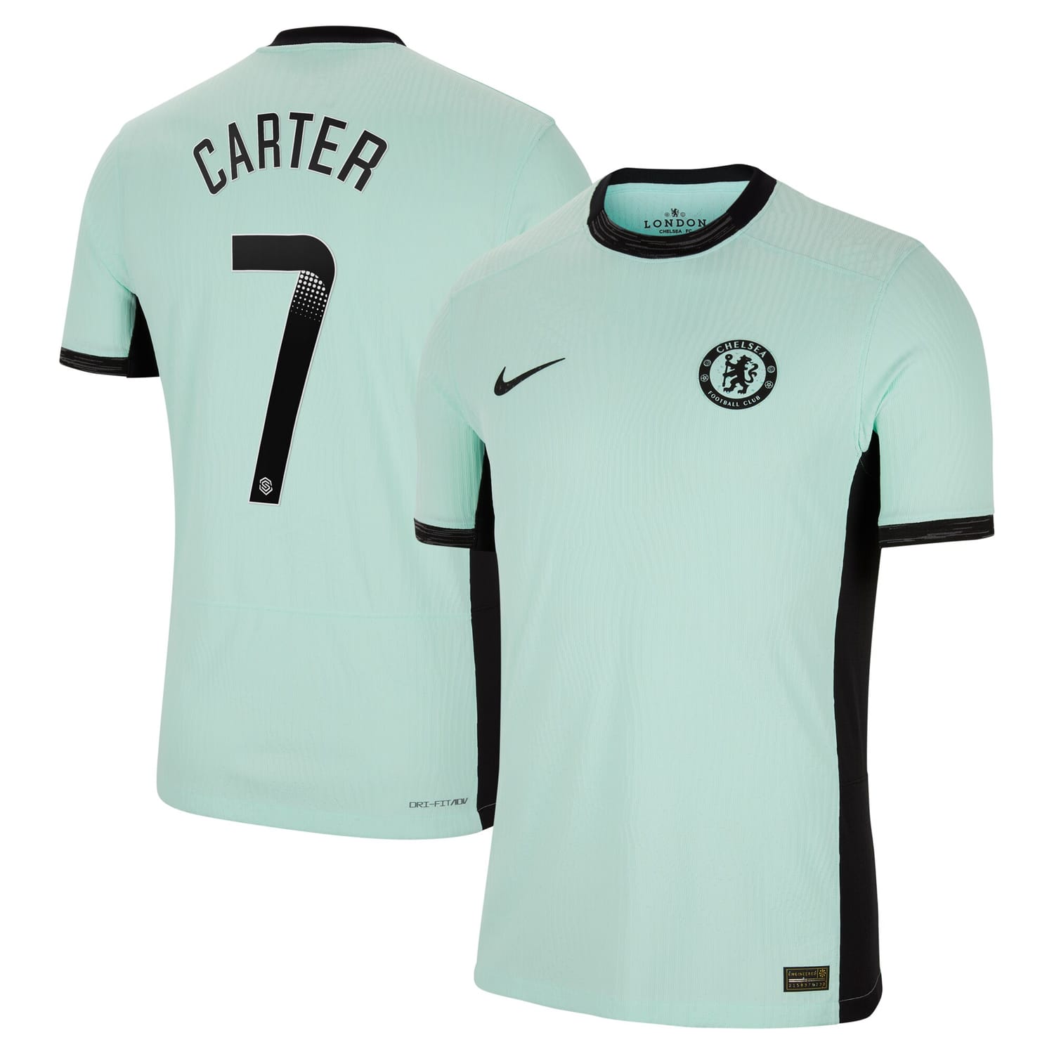 Premier League Chelsea Third WSL Authentic Jersey Shirt 2023-24 player Jess Carter 7 printing for Men
