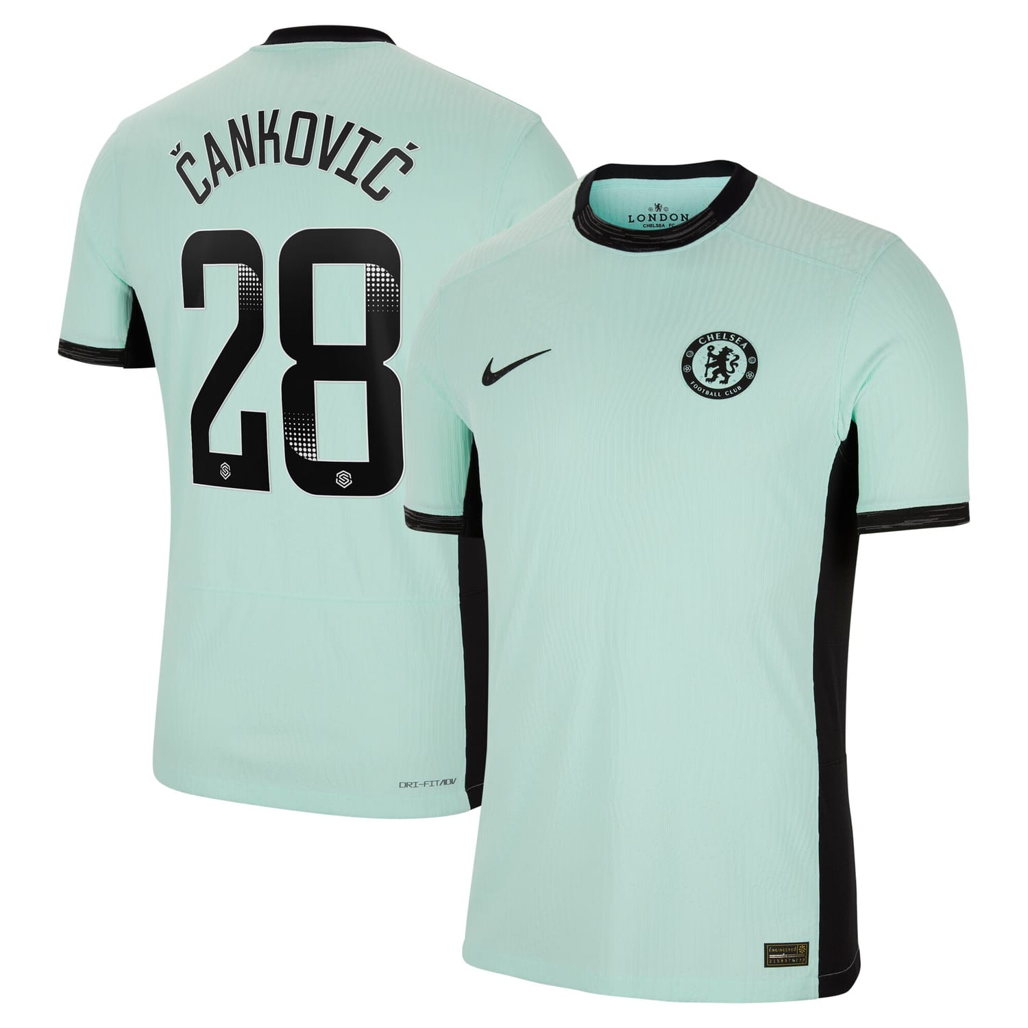 Premier League Chelsea Third WSL Authentic Jersey Shirt 2023-24 player Jelena Cankovic 28 printing for Men
