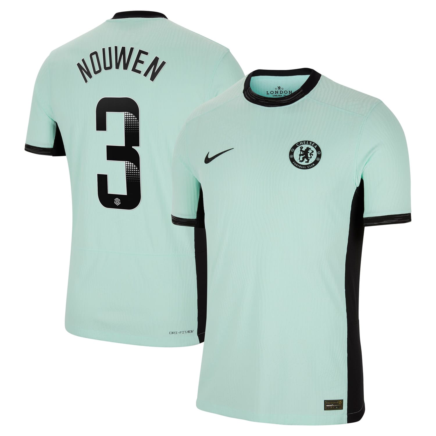 Premier League Chelsea Third WSL Authentic Jersey Shirt 2023-24 player Aniek Nouwen 3 printing for Men