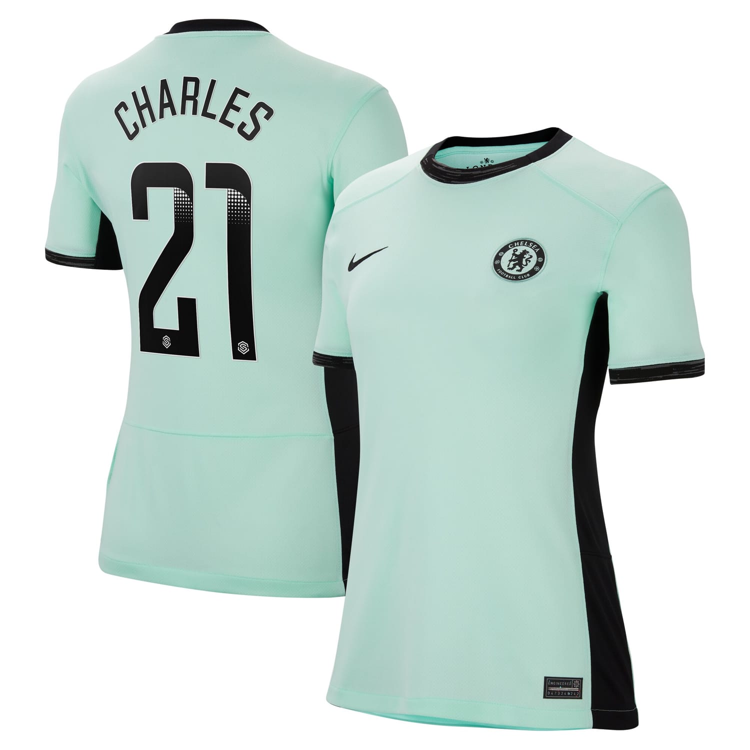 Premier League Chelsea Third WSL Jersey Shirt 2023-24 player Niamh Charles 21 printing for Women