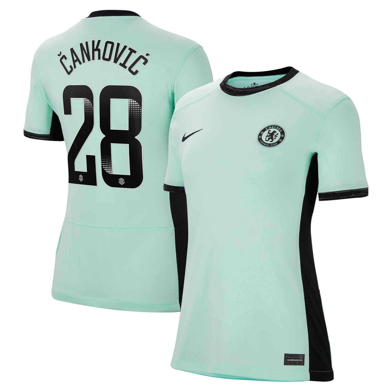 Premier League Chelsea Third WSL Jersey Shirt 2023-24 player Jelena Cankovic 28 printing for Women