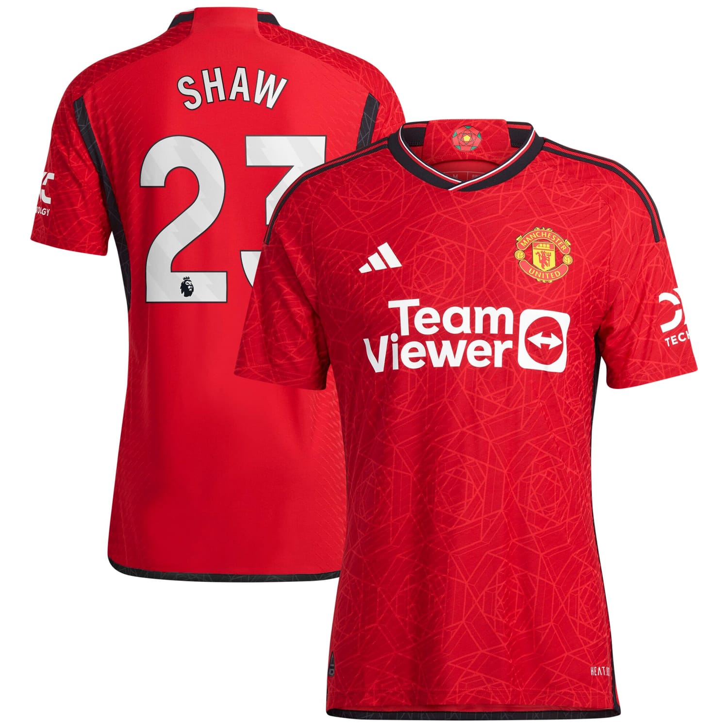 Premier League Manchester United Home Authentic Jersey Shirt 2023-24 player Luke Shaw 23 printing for Men