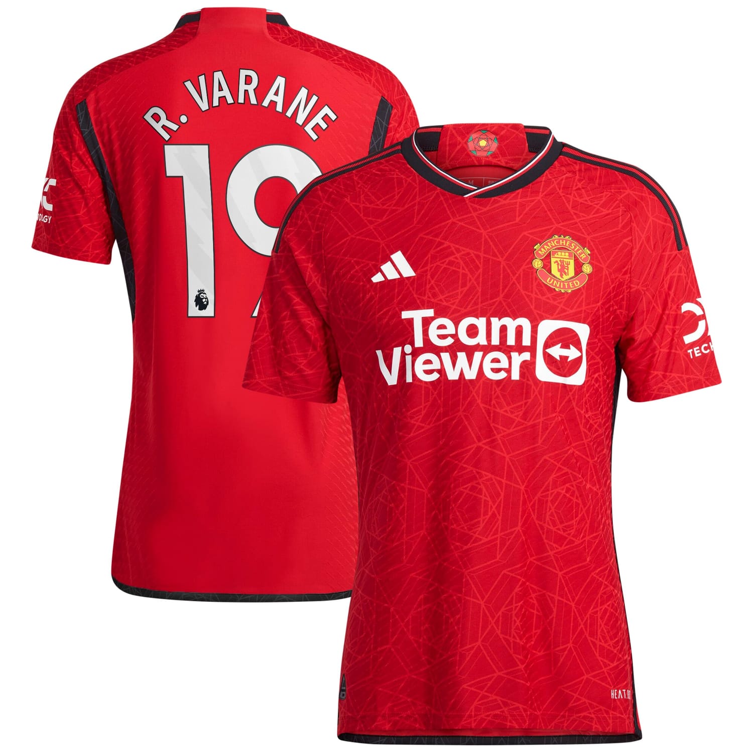 Premier League Manchester United Home Authentic Jersey Shirt 2023-24 player Raphael Varane 19 printing for Men