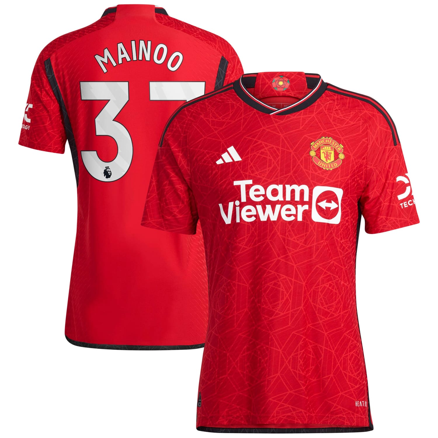 Premier League Manchester United Home Authentic Jersey Shirt 2023-24 player Kobbie Mainoo 37 printing for Men