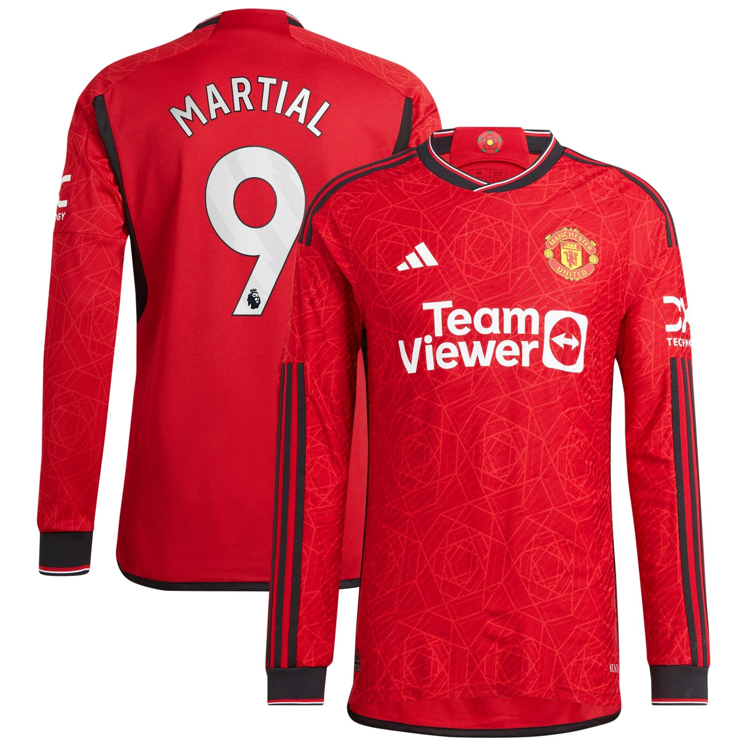 Premier League Manchester United Home Authentic Jersey Shirt Long Sleeve 2023-24 player Anthony Martial 9 printing for Men