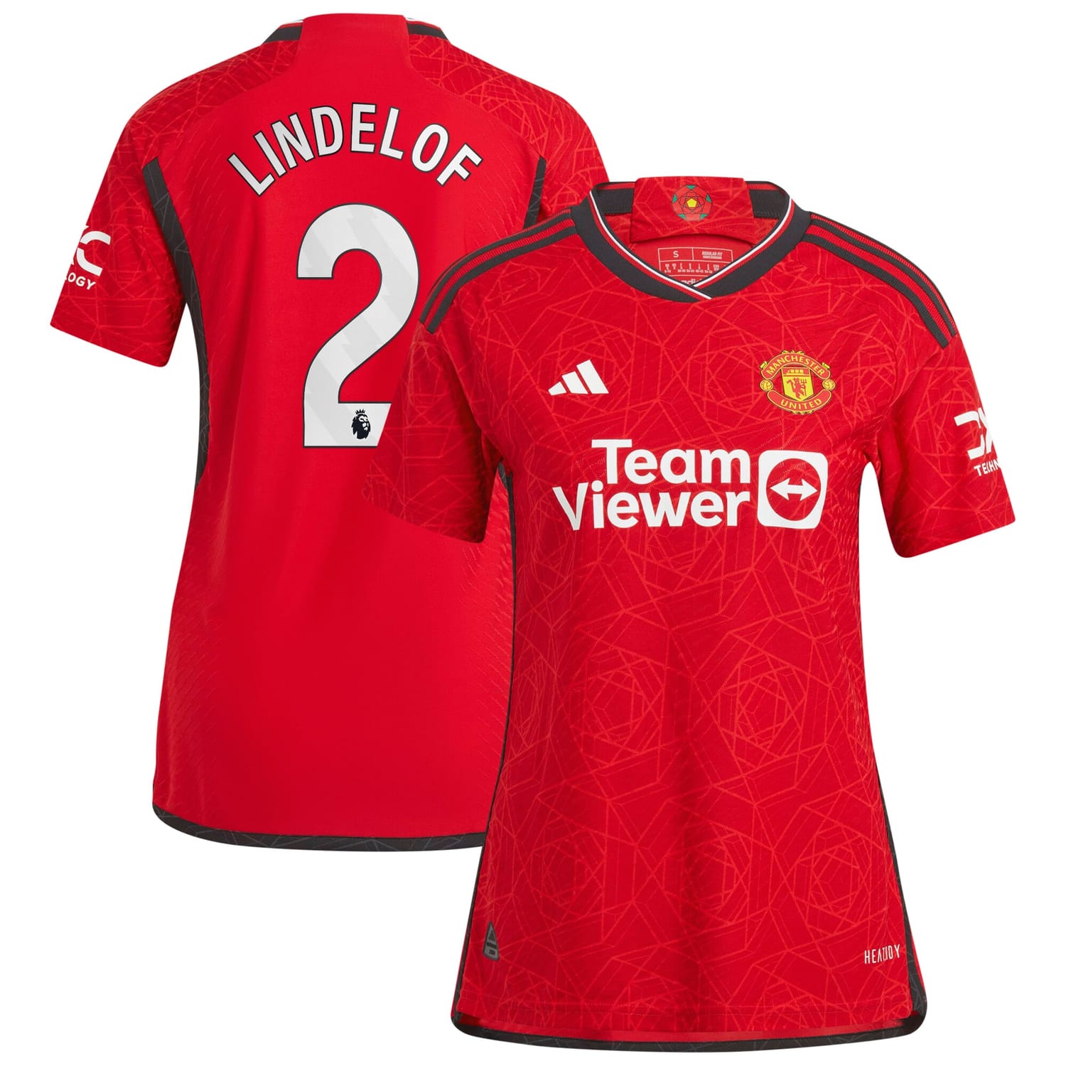 Premier League Manchester United Home Authentic Jersey Shirt 2023-24 player Victor Lindelöf 2 printing for Women