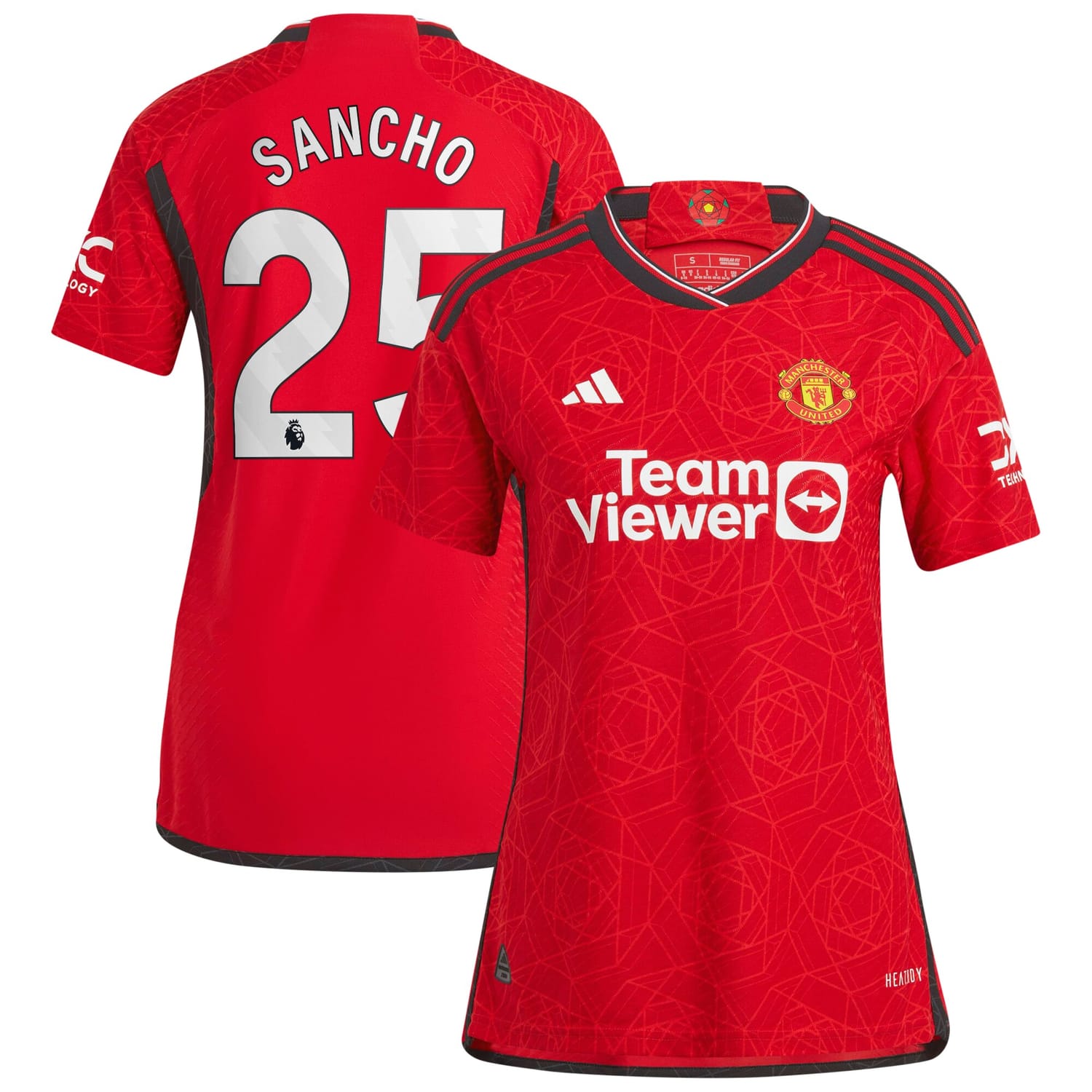 Premier League Manchester United Home Authentic Jersey Shirt 2023-24 player Jadon Sancho 25 printing for Women
