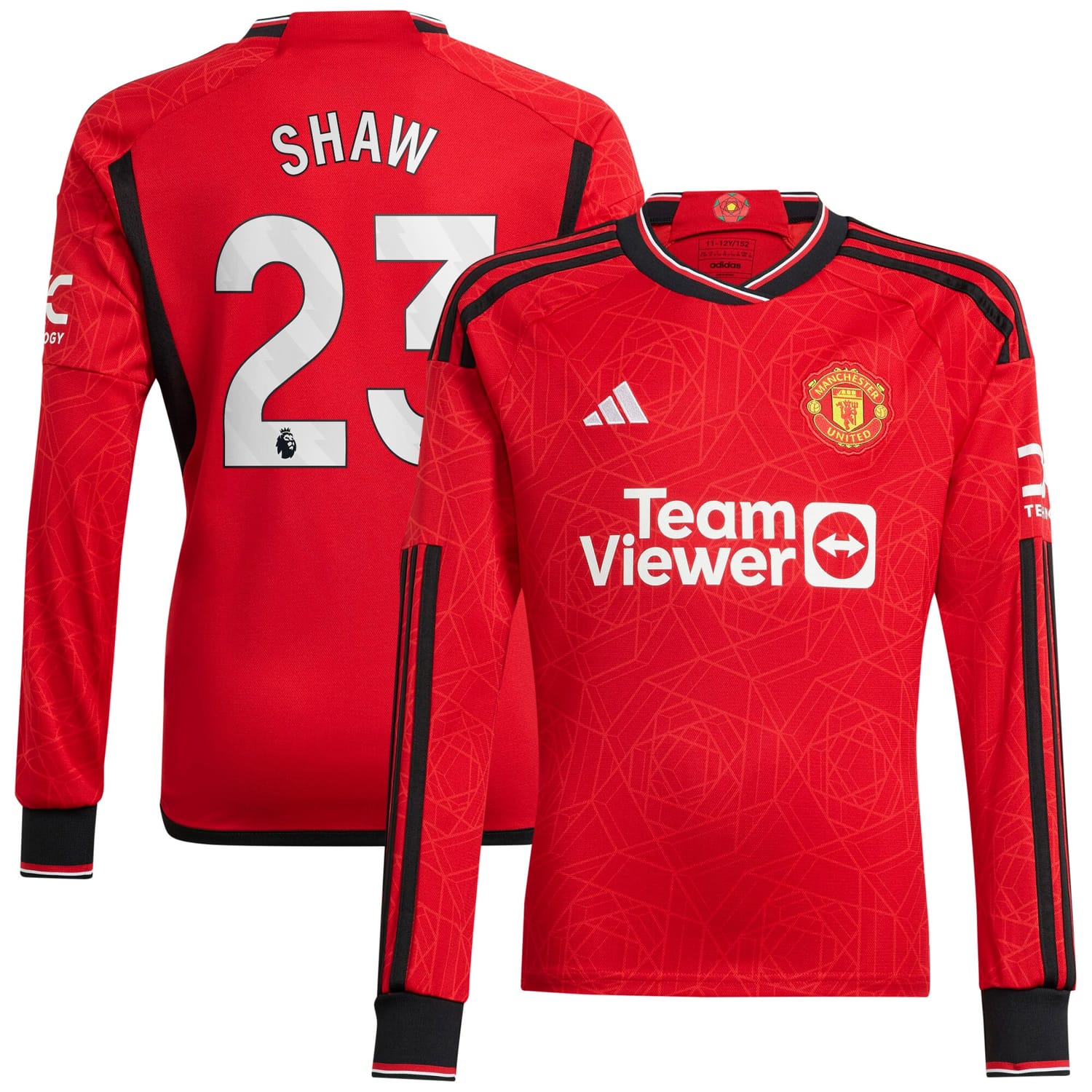 Premier League Manchester United Home Jersey Shirt Long Sleeve 2023-24 player Luke Shaw 23 printing for Men