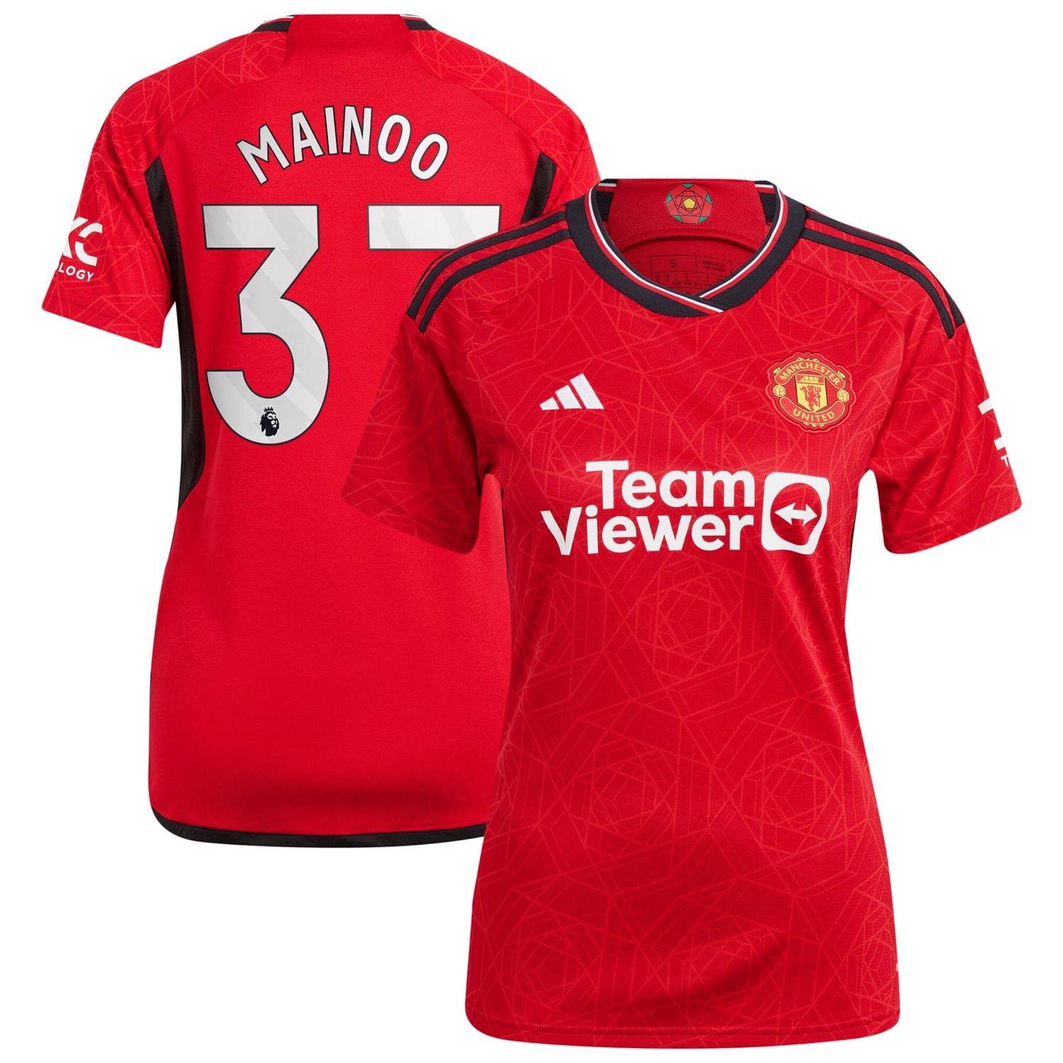 Premier League Manchester United Home Jersey Shirt 2023-24 player Kobbie Mainoo 37 printing for Women