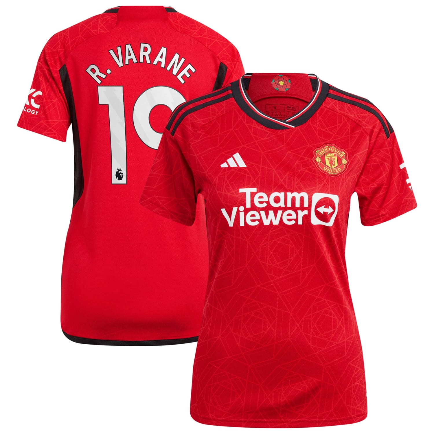 Premier League Manchester United Home Jersey Shirt 2023-24 player Raphael Varane 19 printing for Women