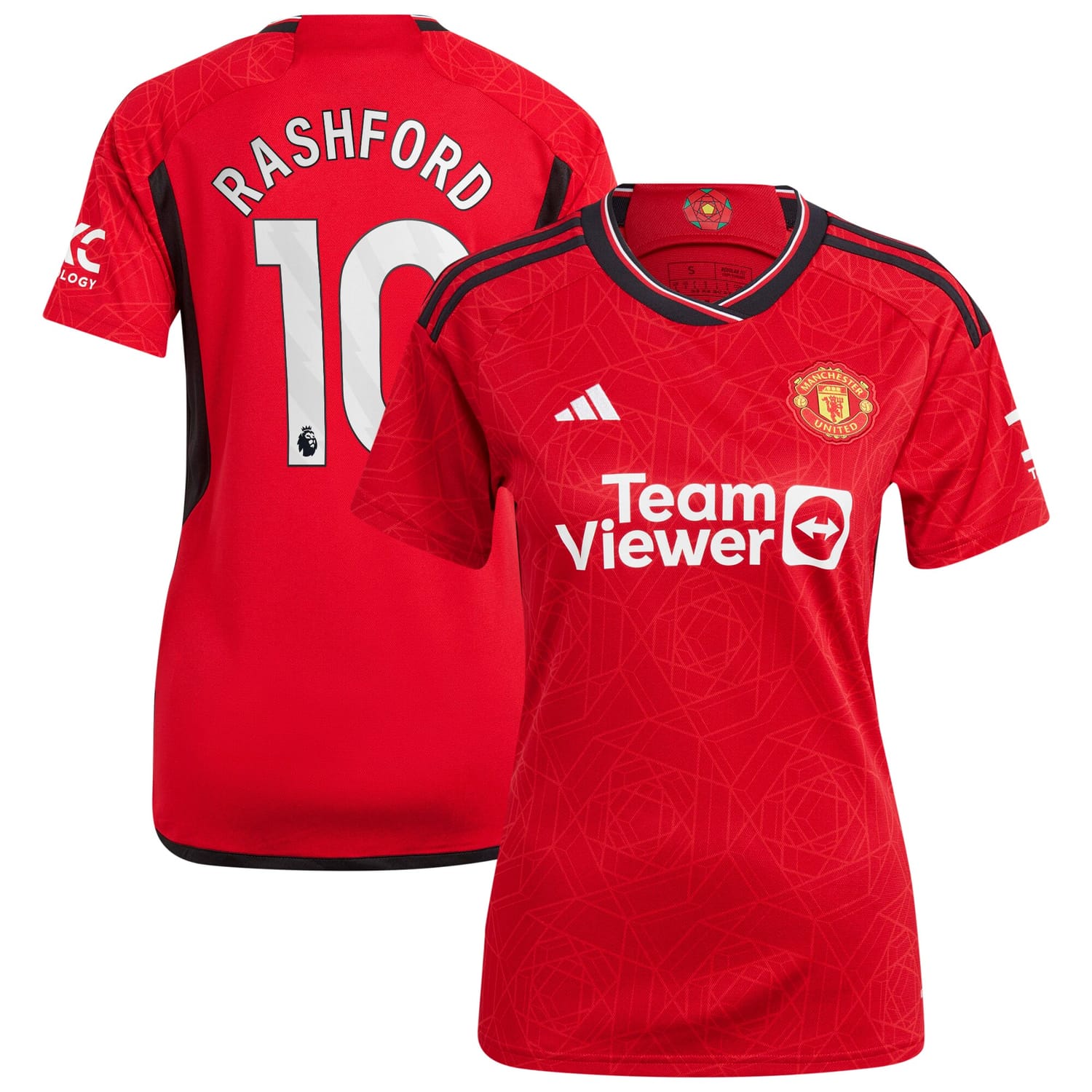 Premier League Manchester United Home Jersey Shirt 2023-24 player Marcus Rashford 10 printing for Women