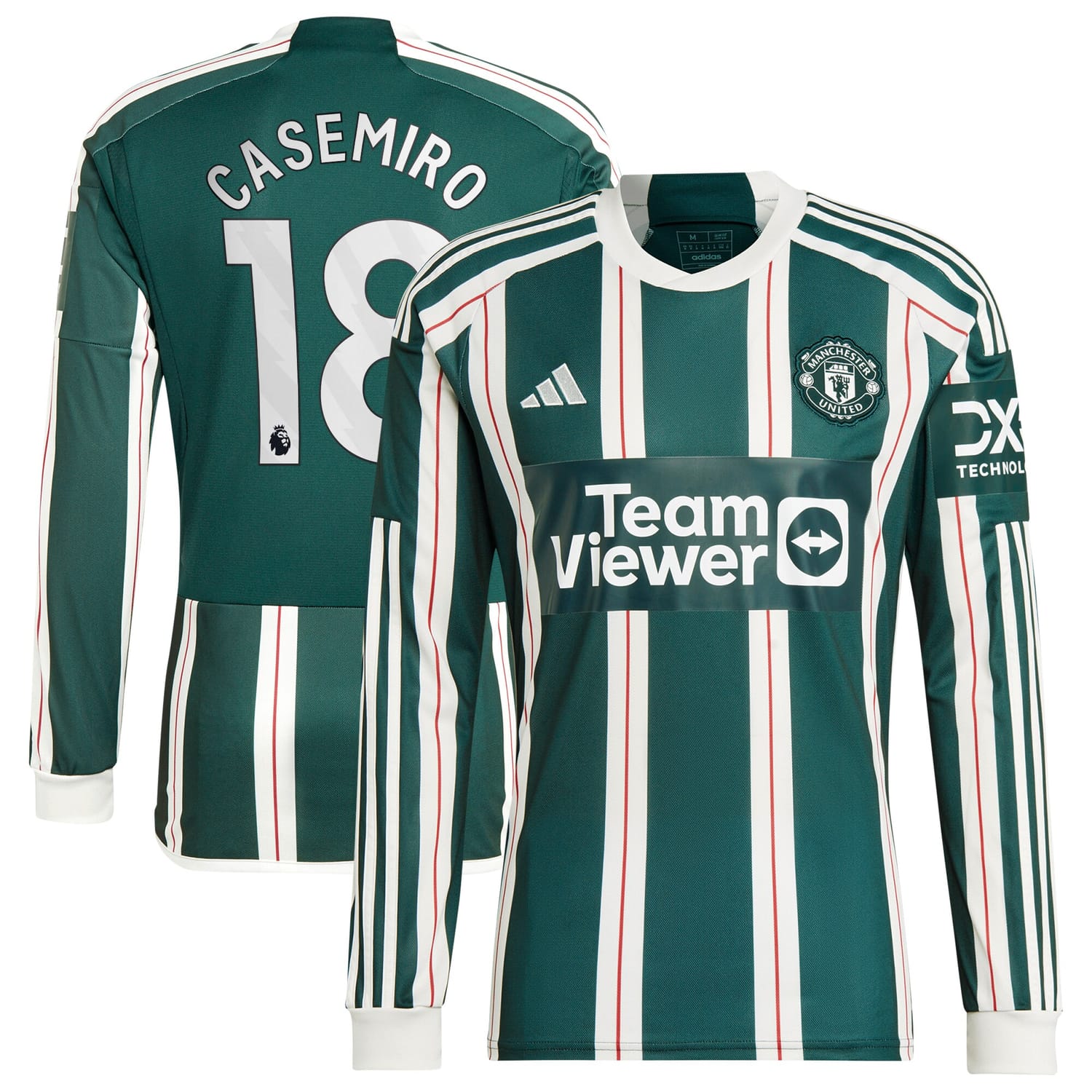 Premier League Manchester United Away Jersey Shirt Long Sleeve 2023-24 player Casemiro 18 printing for Men