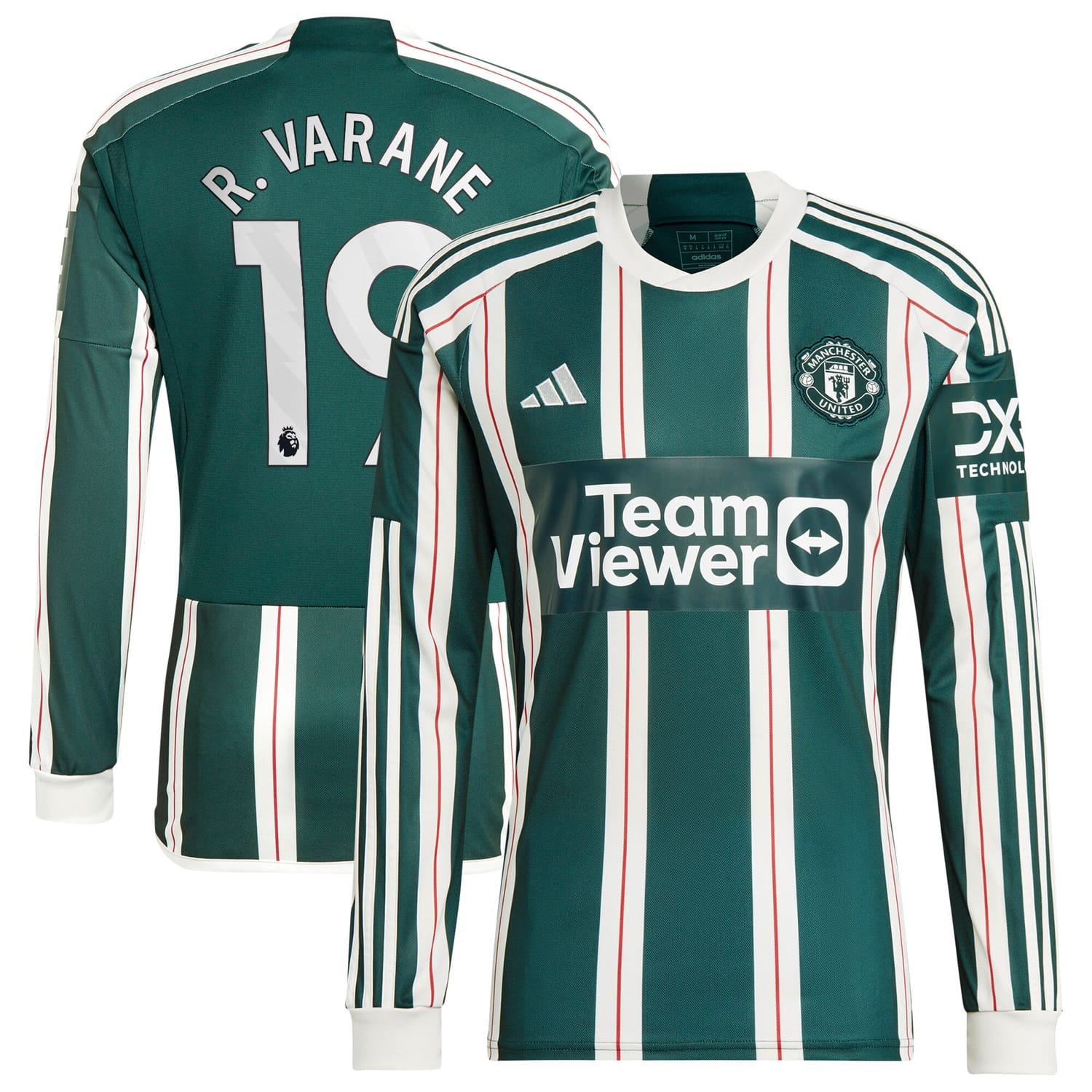 Premier League Manchester United Away Jersey Shirt Long Sleeve 2023-24 player Raphael Varane 19 printing for Men