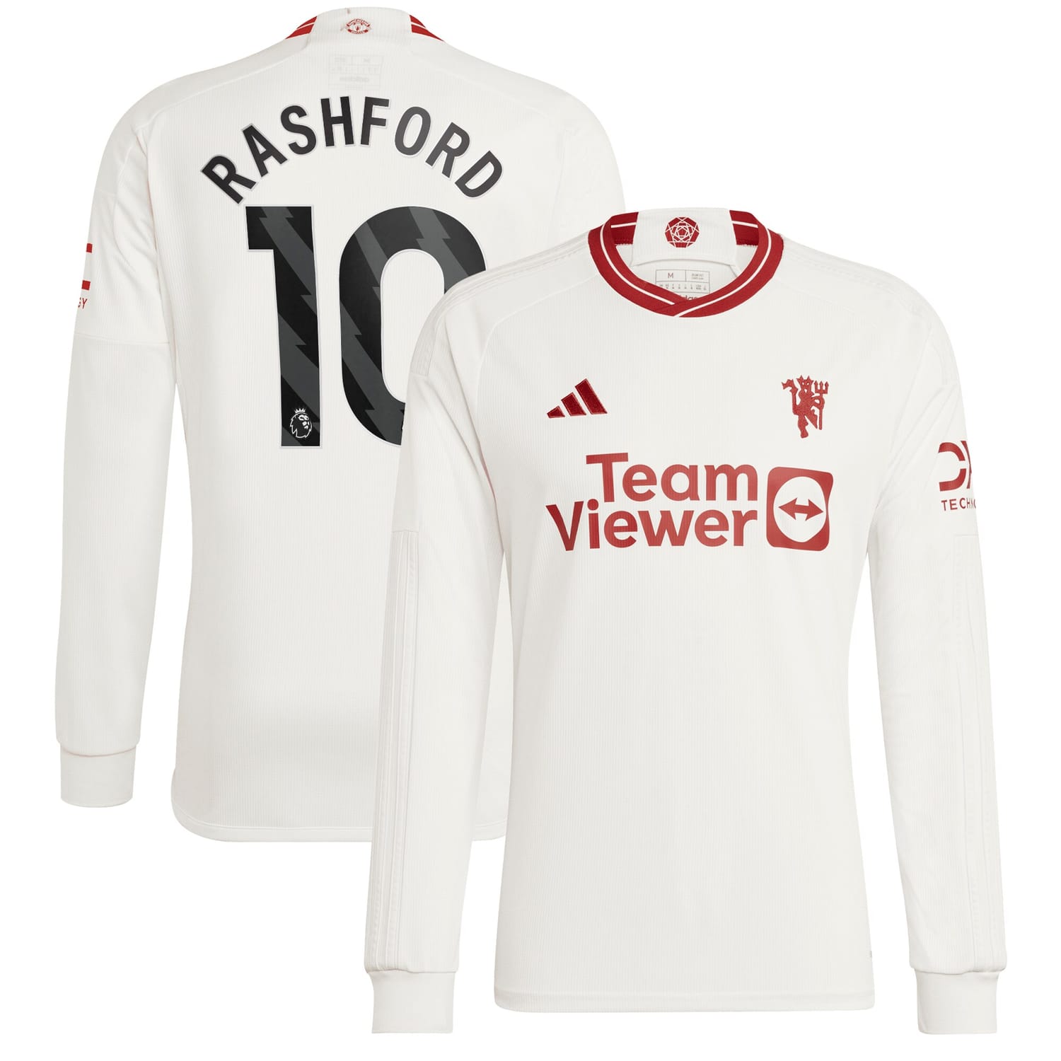 Premier League Manchester United Third Jersey Shirt Long Sleeve 2023-24 player Marcus Rashford 10 printing for Men